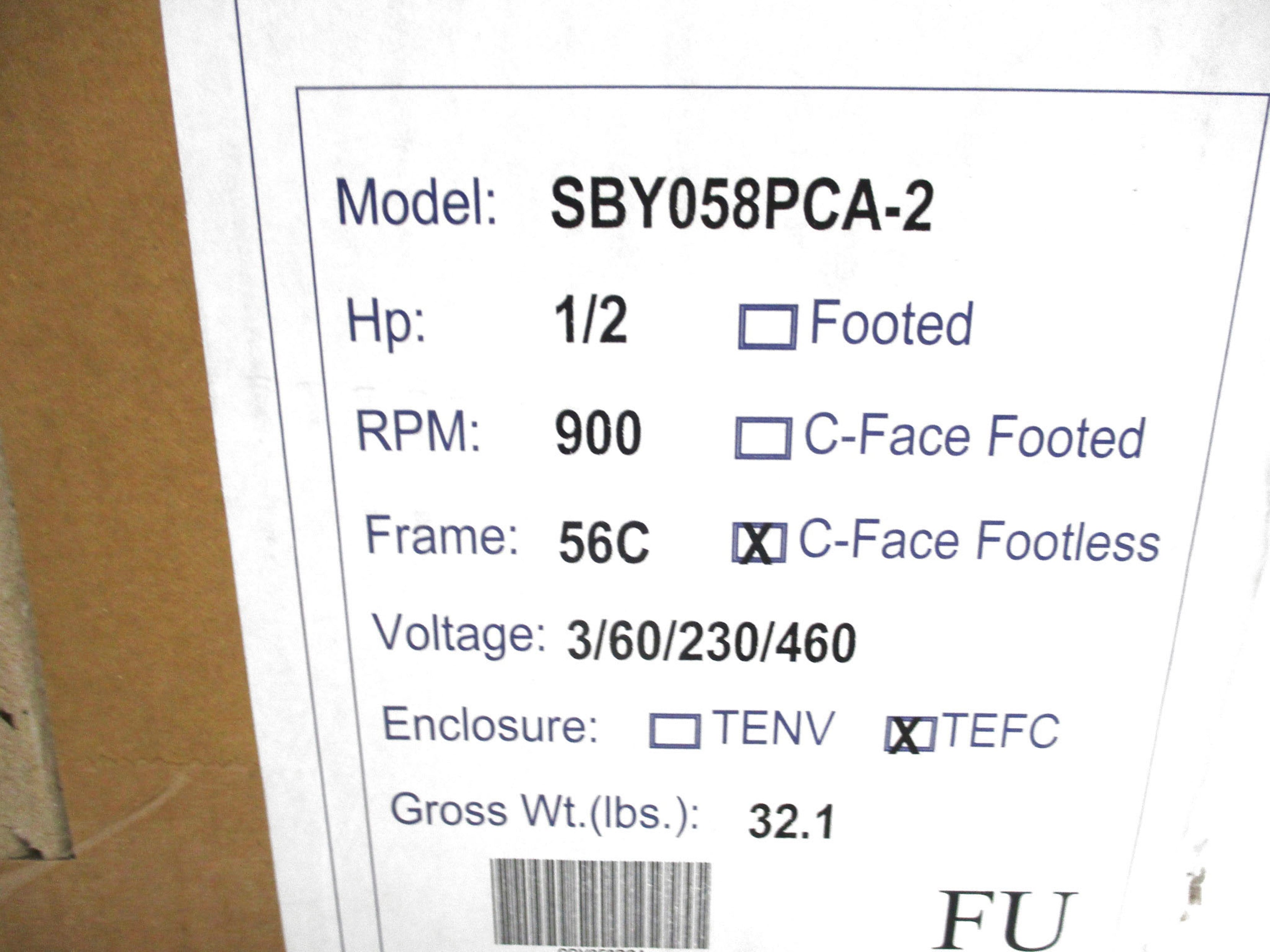STERLING ELECTRIC SBY058PCA-2 NSMP