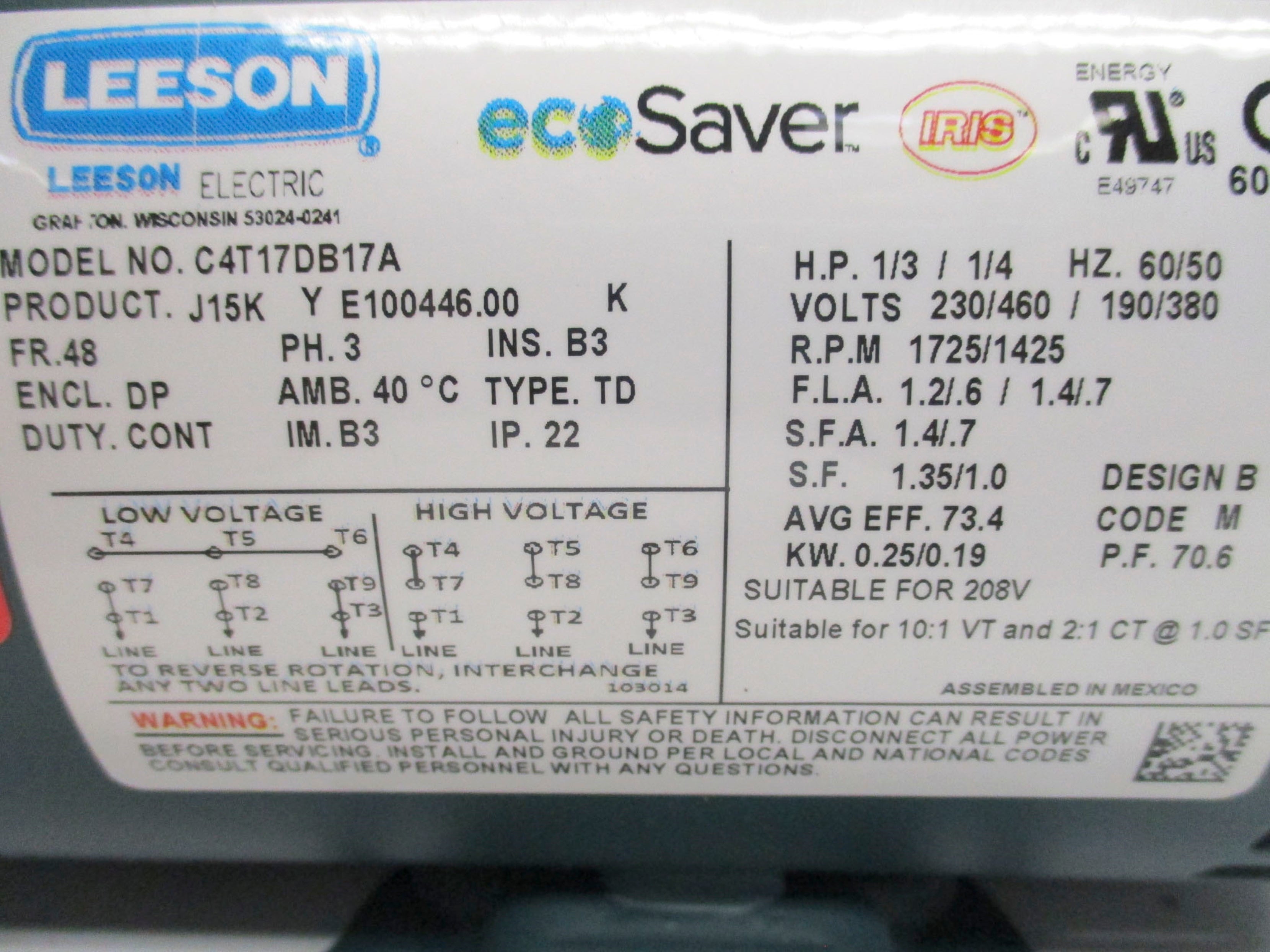 LEESON E100446.00 C4T17DB17A NSMP