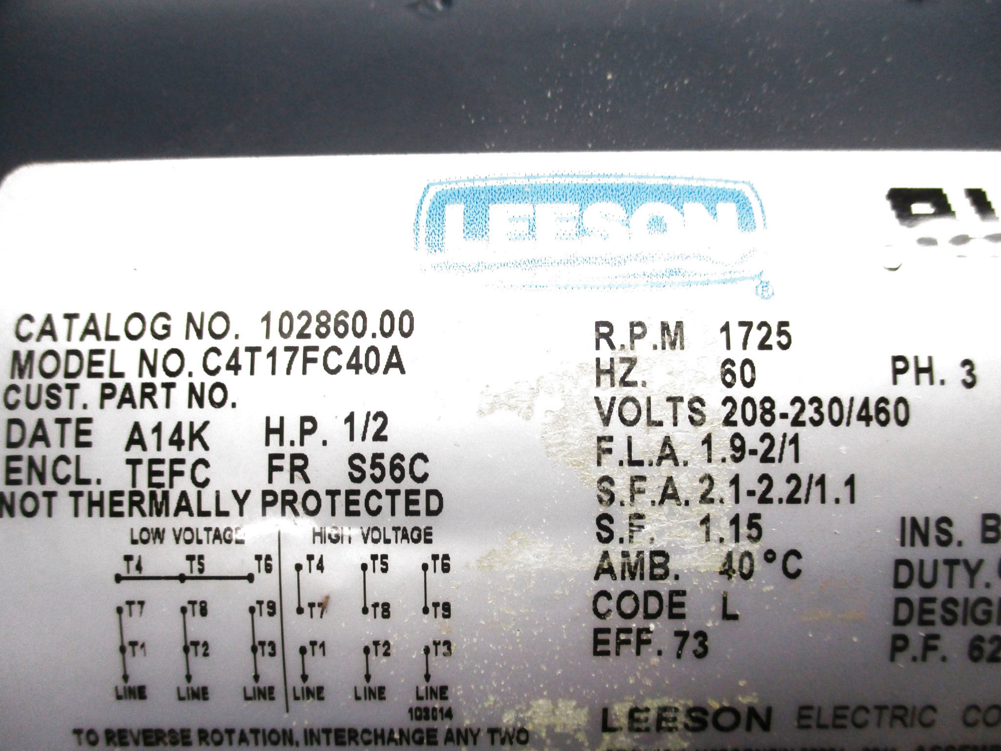 LEESON 102860.00 C4T17FC40A (AS PICTURED) NSMP