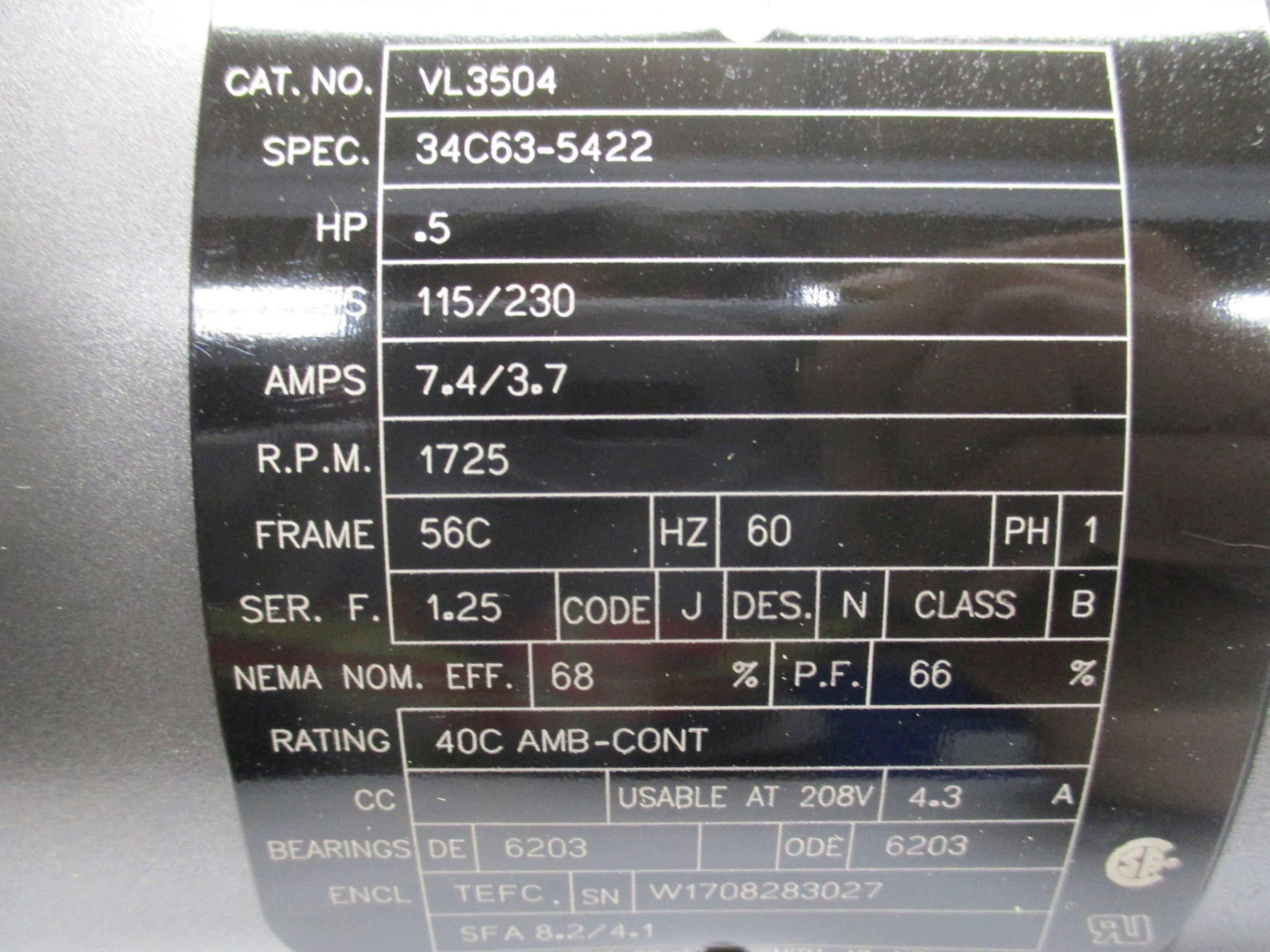 BALDOR VL3504 NSMP