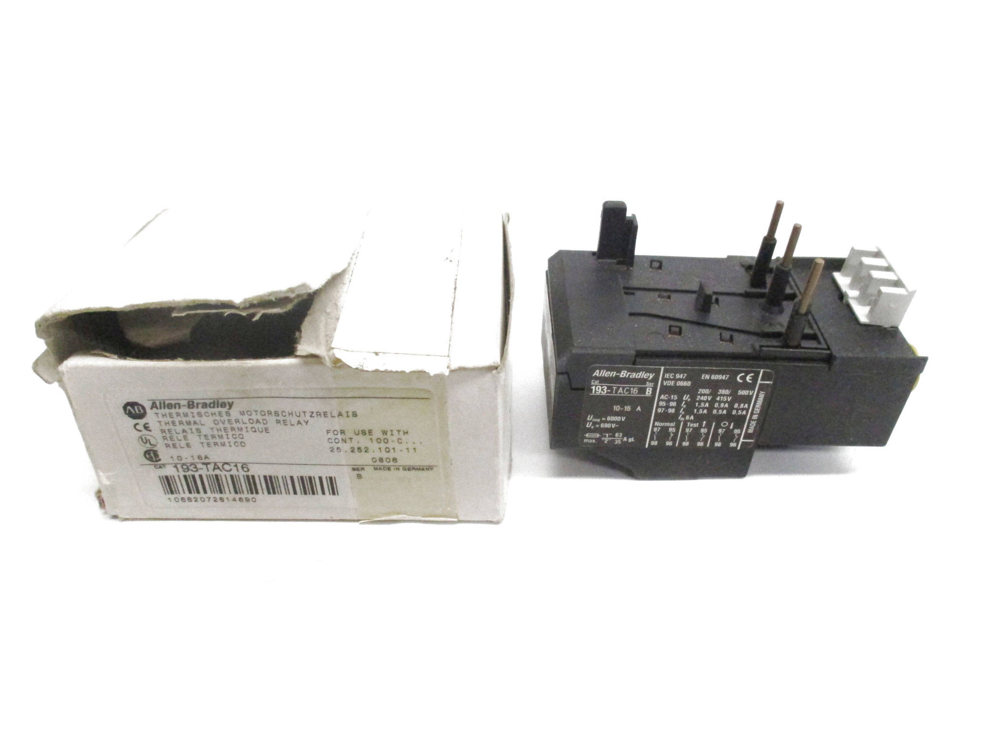 ALLEN BRADLEY 193-TAC16 SER. B 690V 10-16A (WH) NSMP