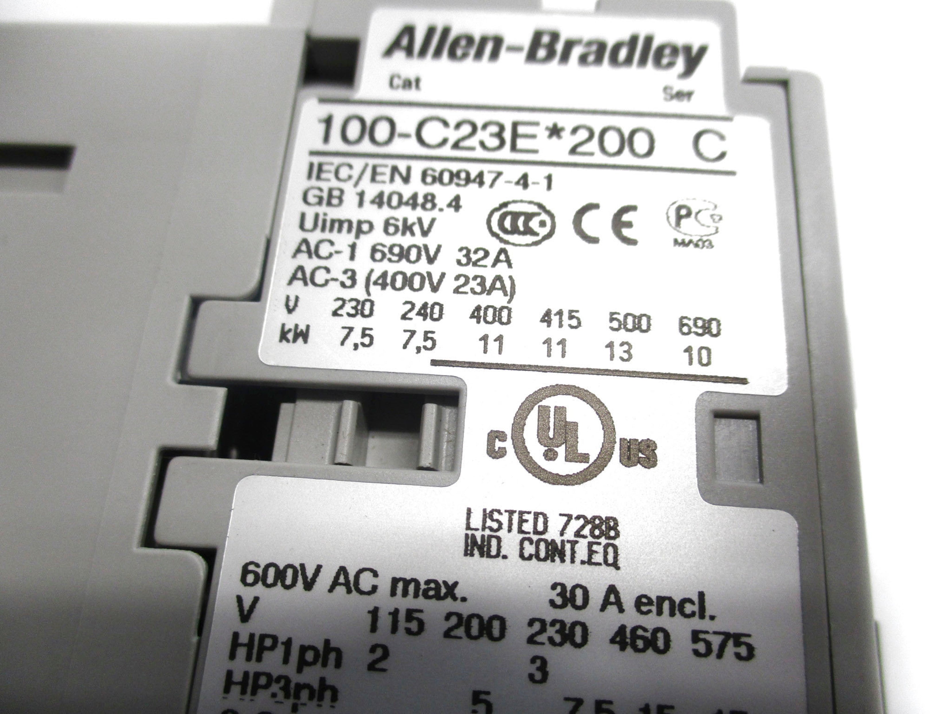 ALLEN BRADLEY 100-C23EJ200 SER. C 24VDC (BR/WH) NSMP