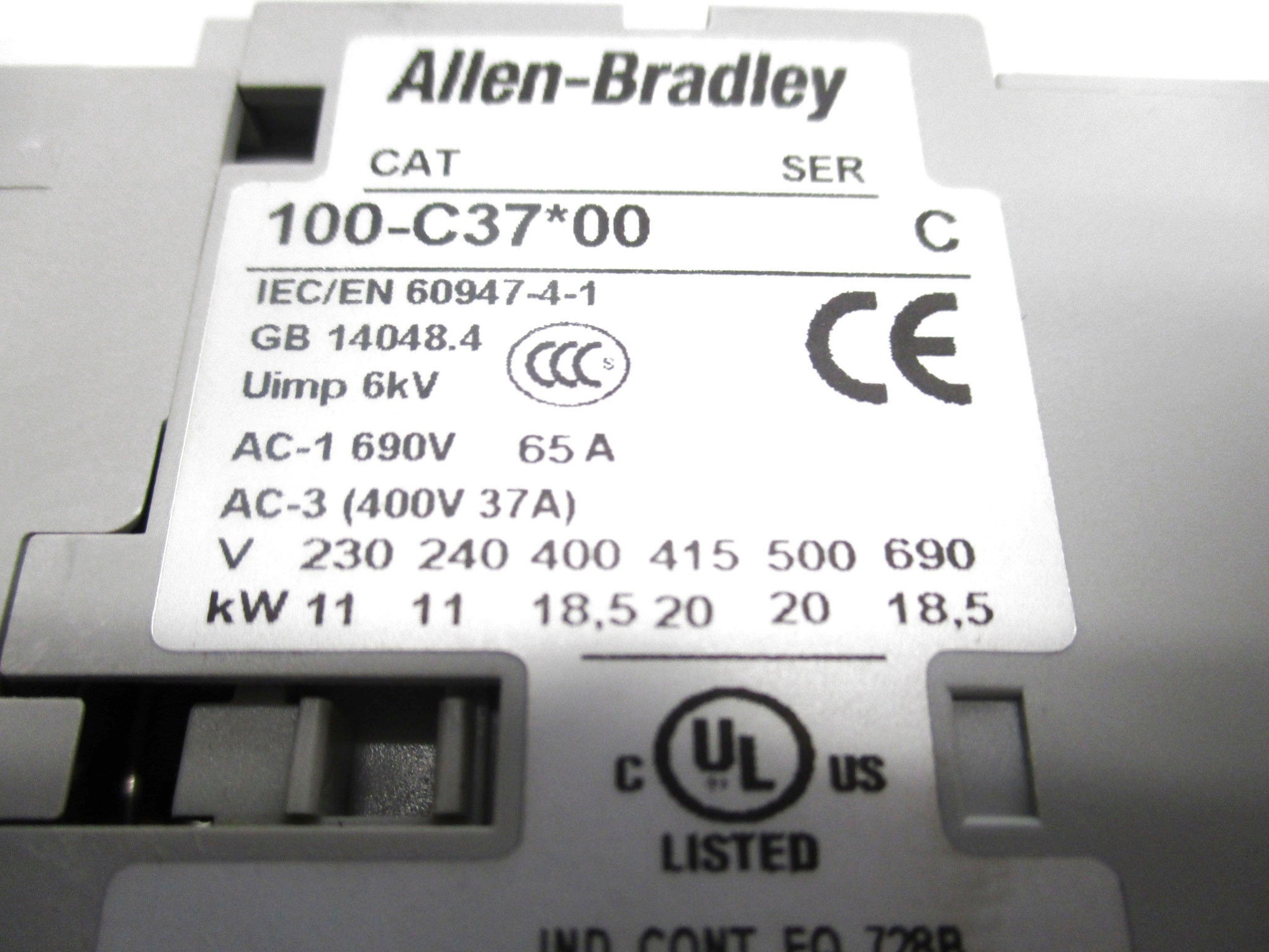 ALLEN BRADLEY 100-C37J10 SER. C 24V (BR/WH) NSMP