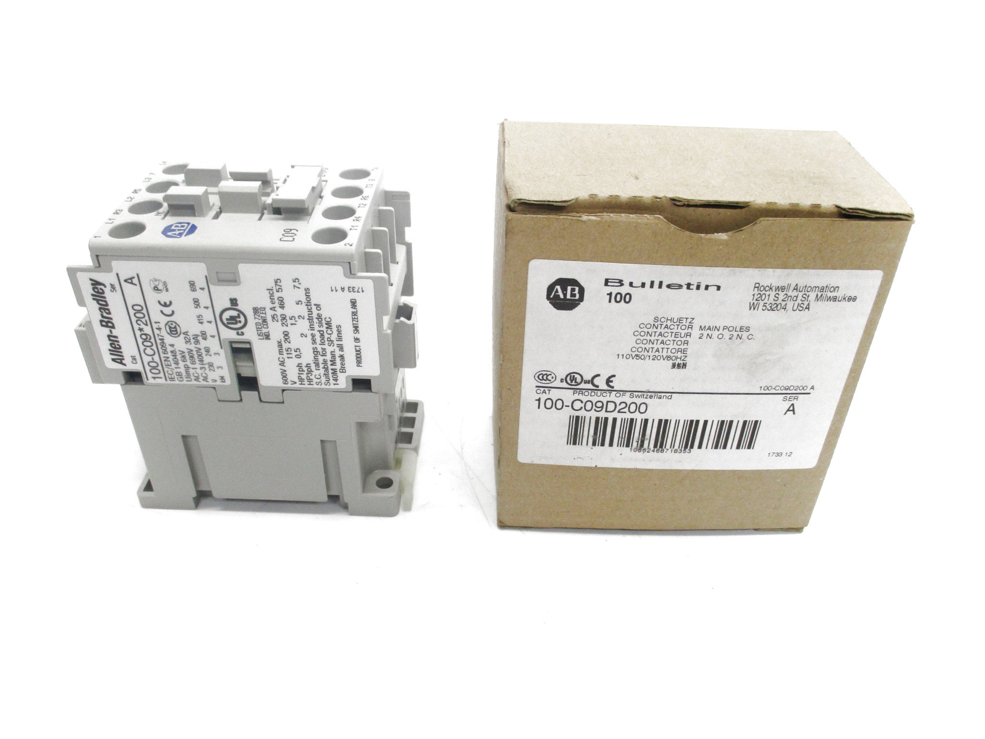 ALLEN BRADLEY 100-C09D200 SER. A 120V (BR/WH) NSMP
