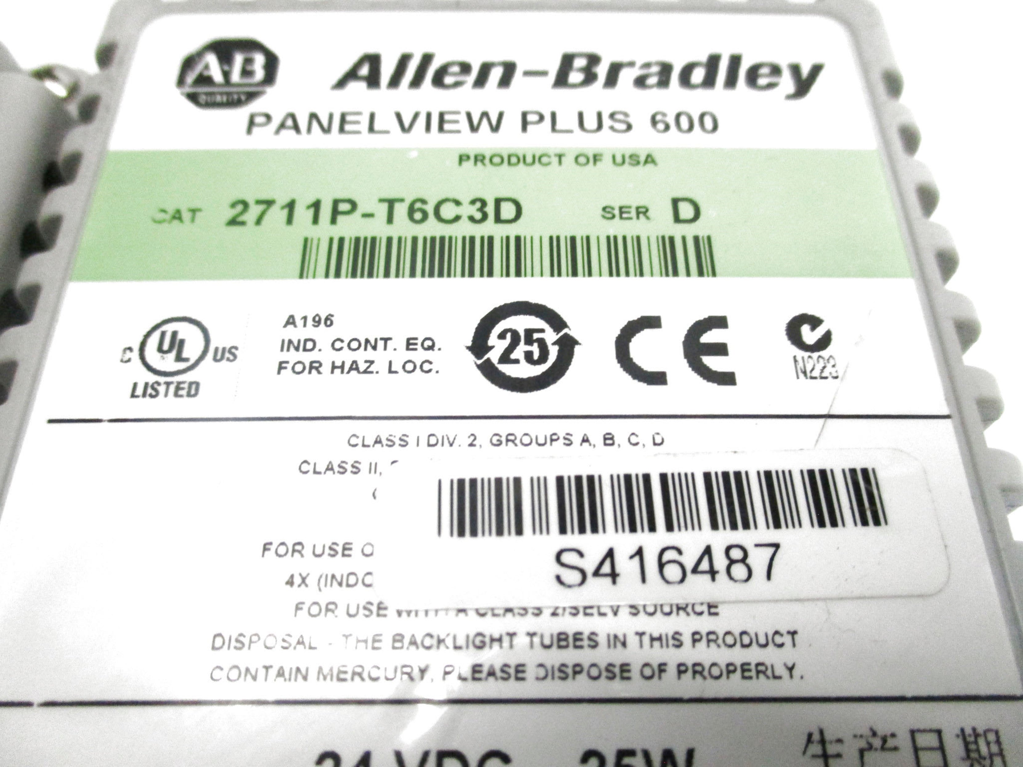 ALLEN BRADLEY 2711P-T6C3D SER. D (AS PICTURED) NSNP