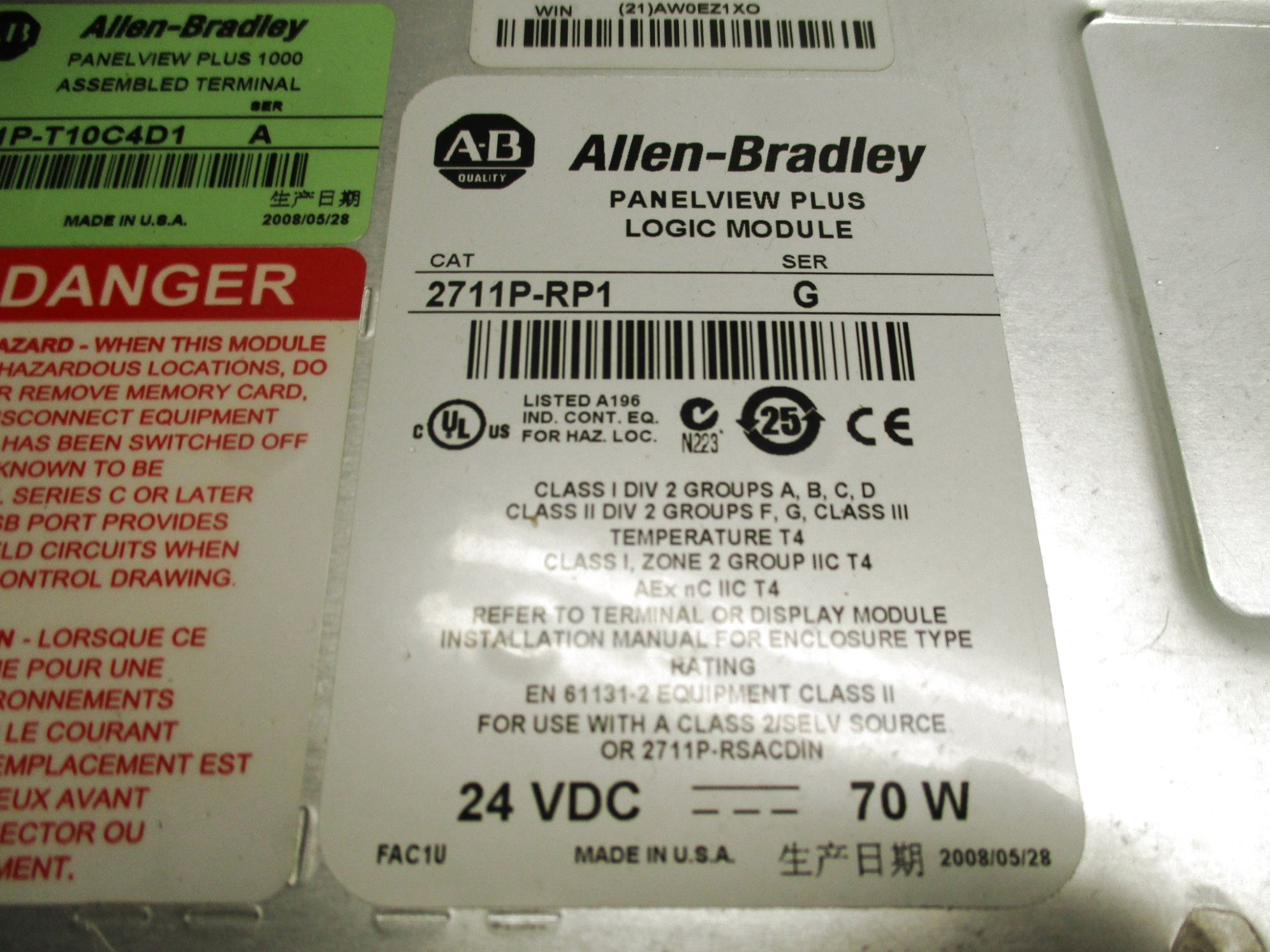 ALLEN BRADLEY 2711P-RDT10C SER. B UNMP