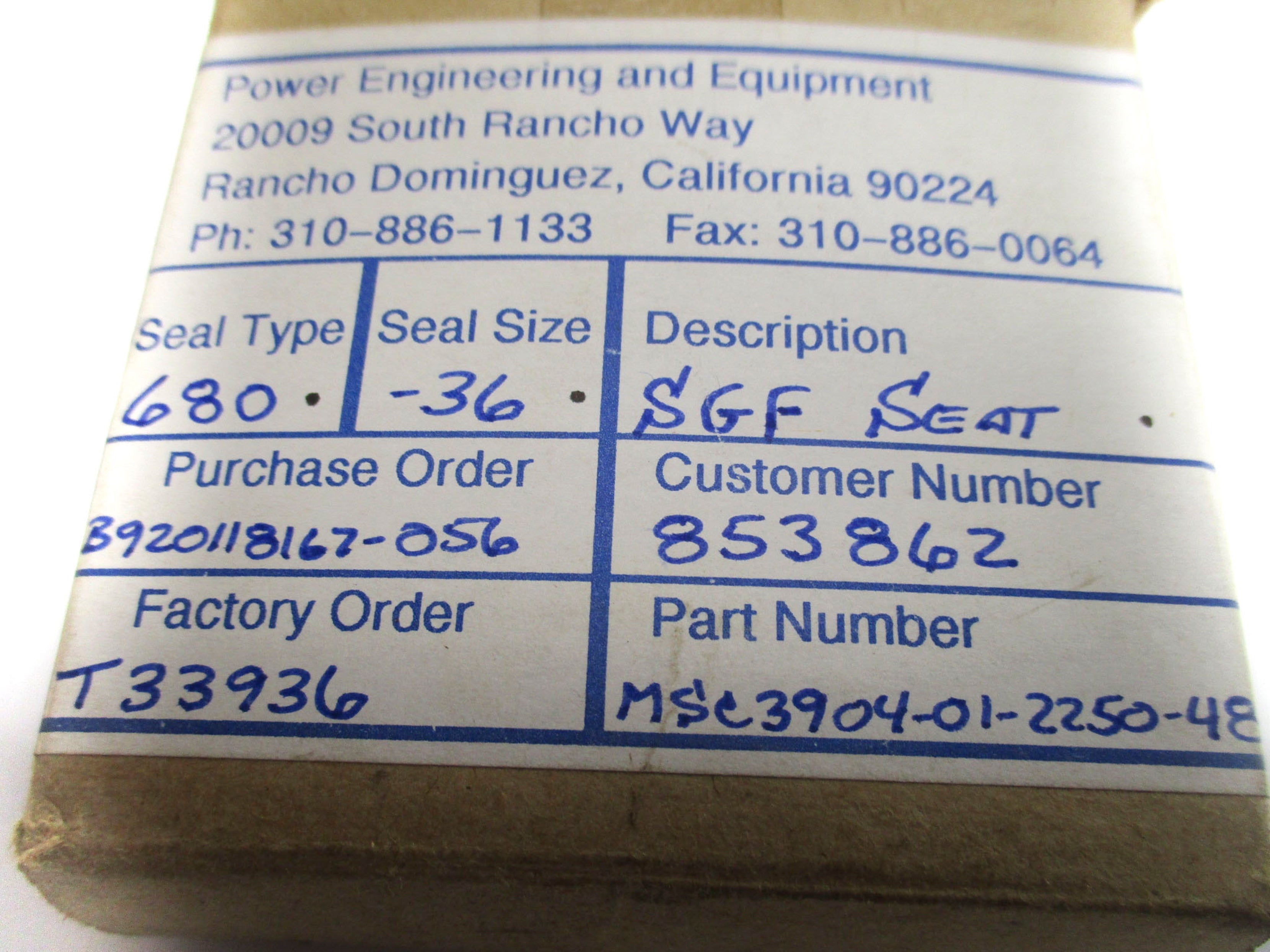 POWER ENGINEERING AND EQUIPMENT MSC3904-01-2250-48 NSMP