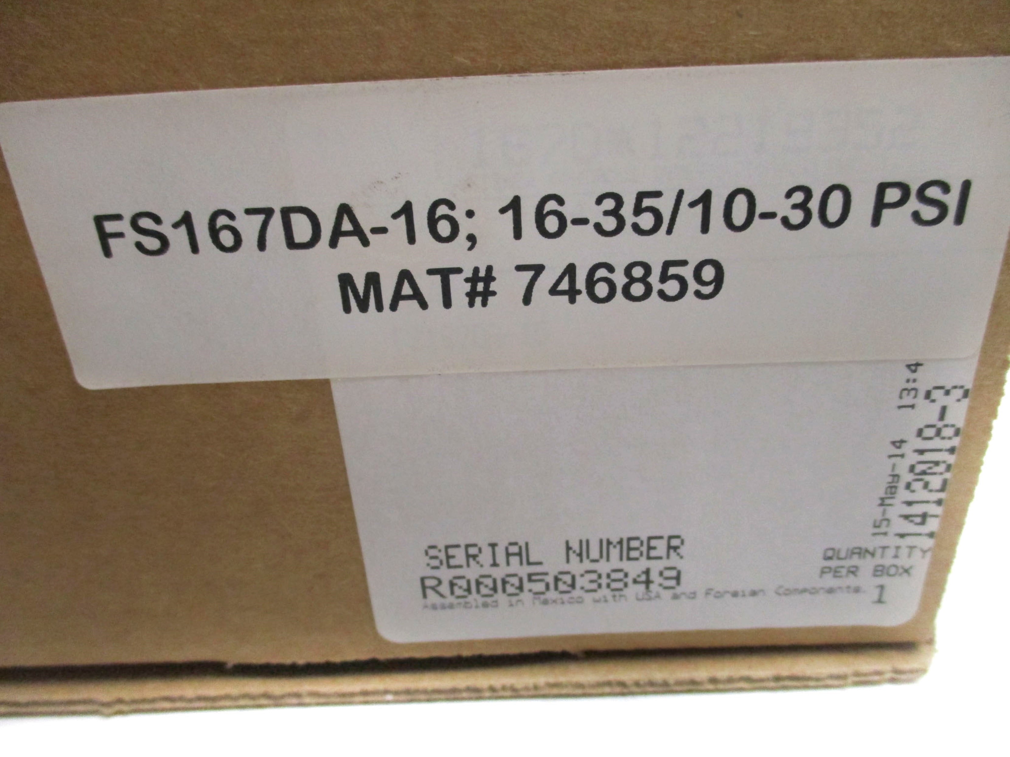 FISHER FS167DA-16 16-35/10-30PSI NSMP