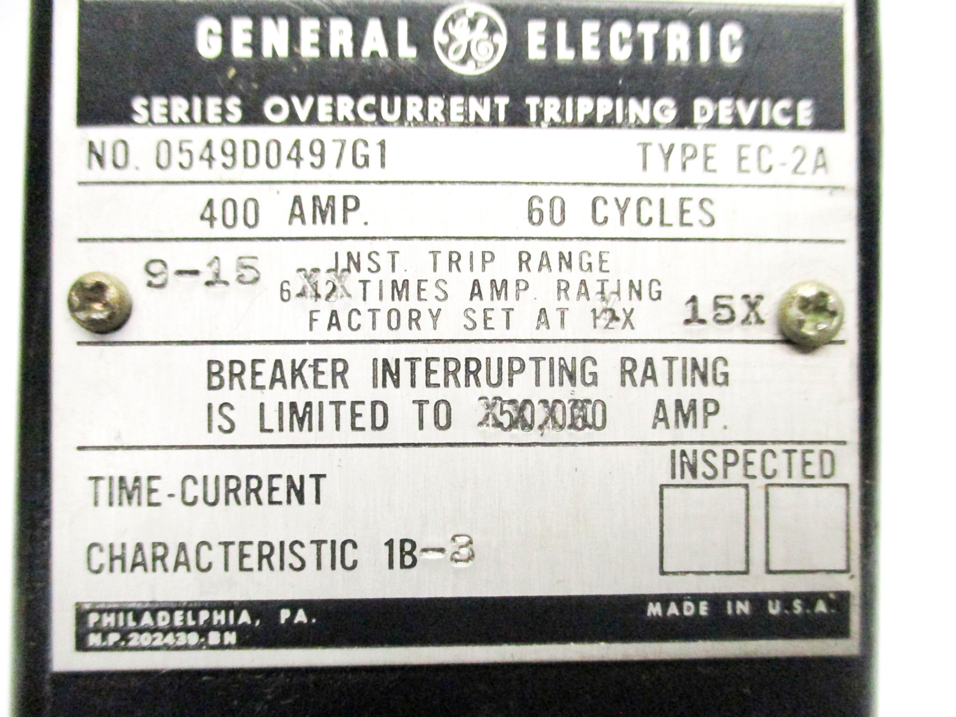 GENERAL ELECTRIC 0549D0497G1 NSNP