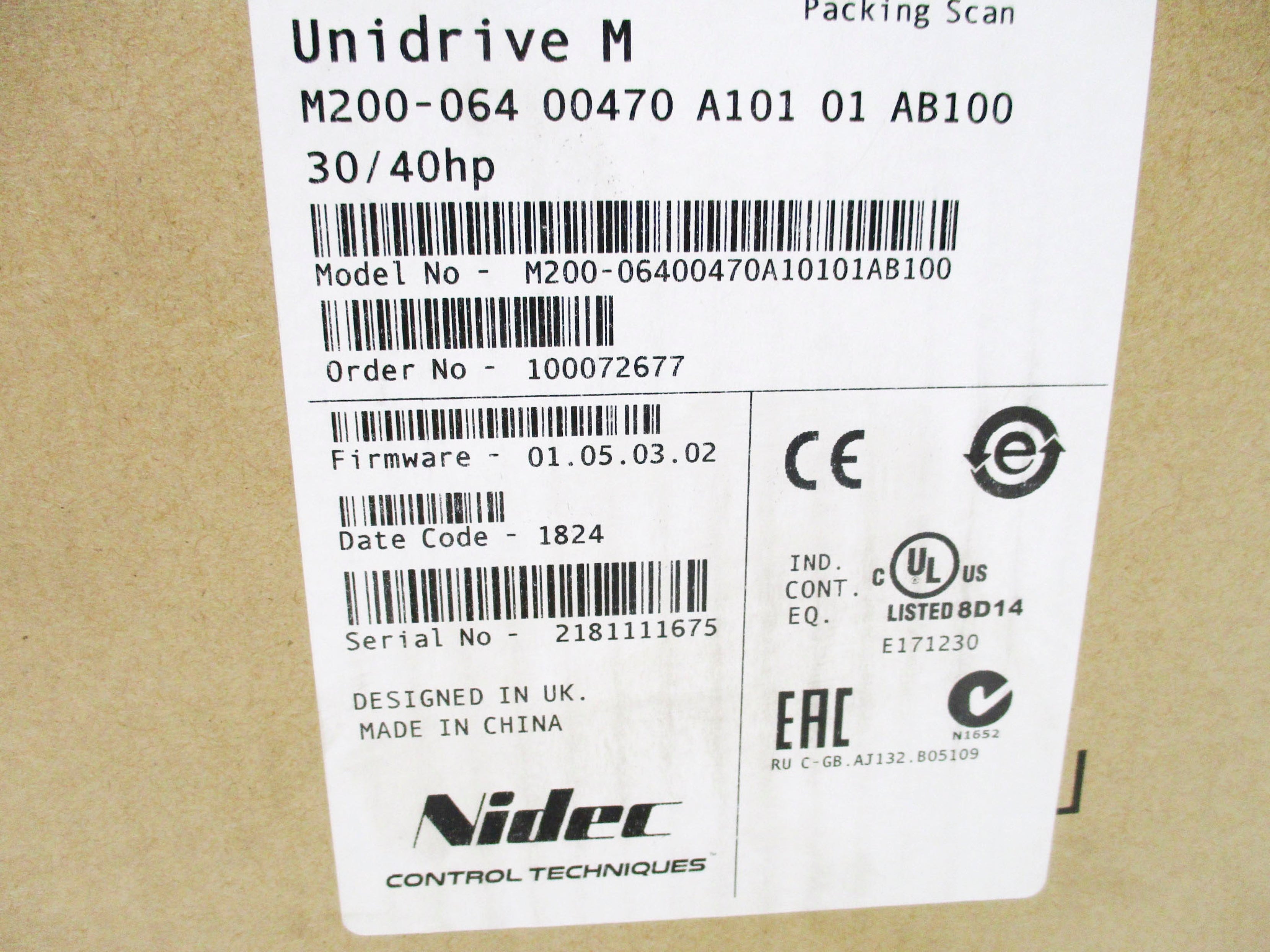 NIDEC M200-06400470A10101AB100 NSMP