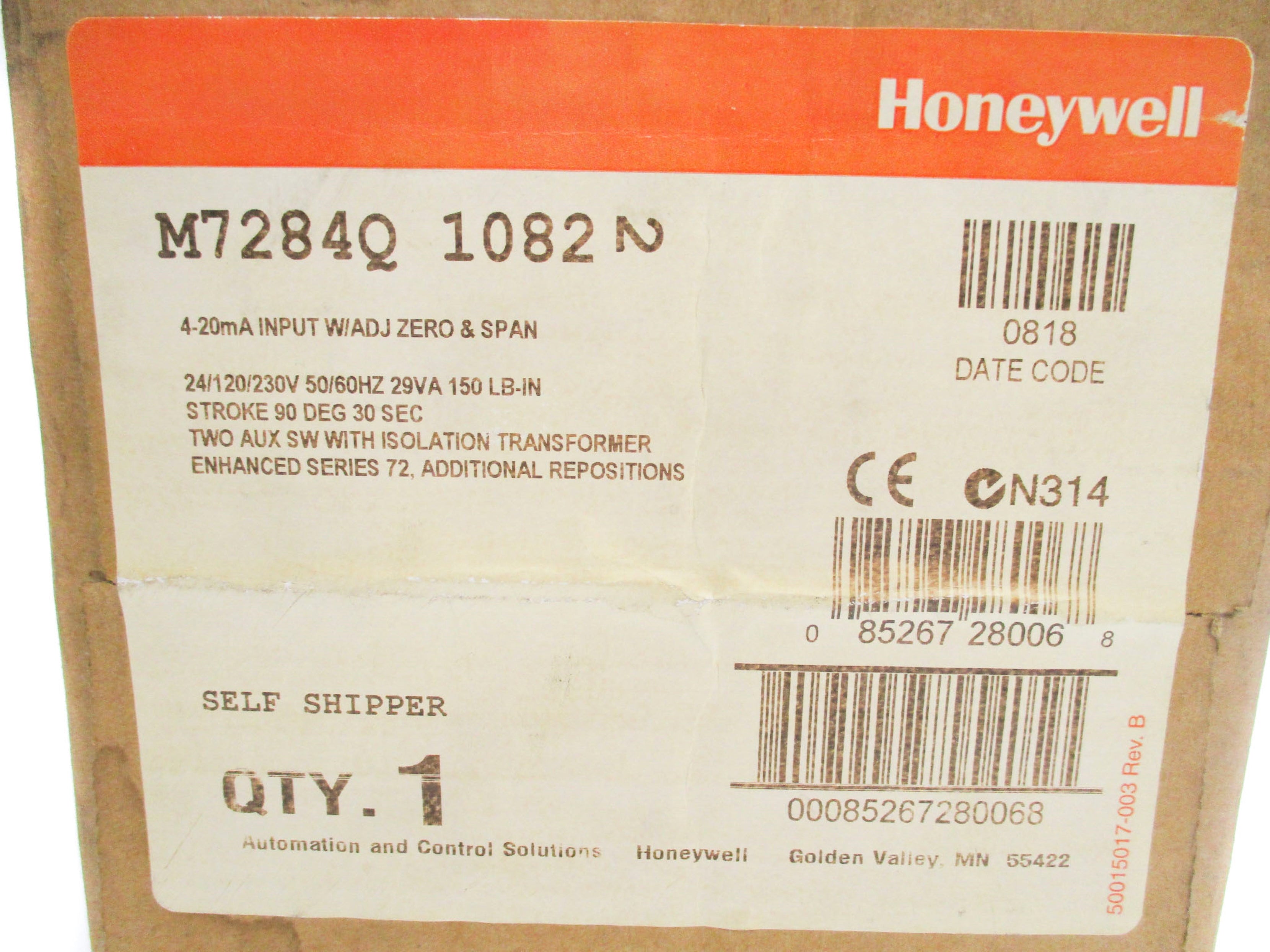 HONEYWELL M7284Q1082 (AS PICTURED) NSMP