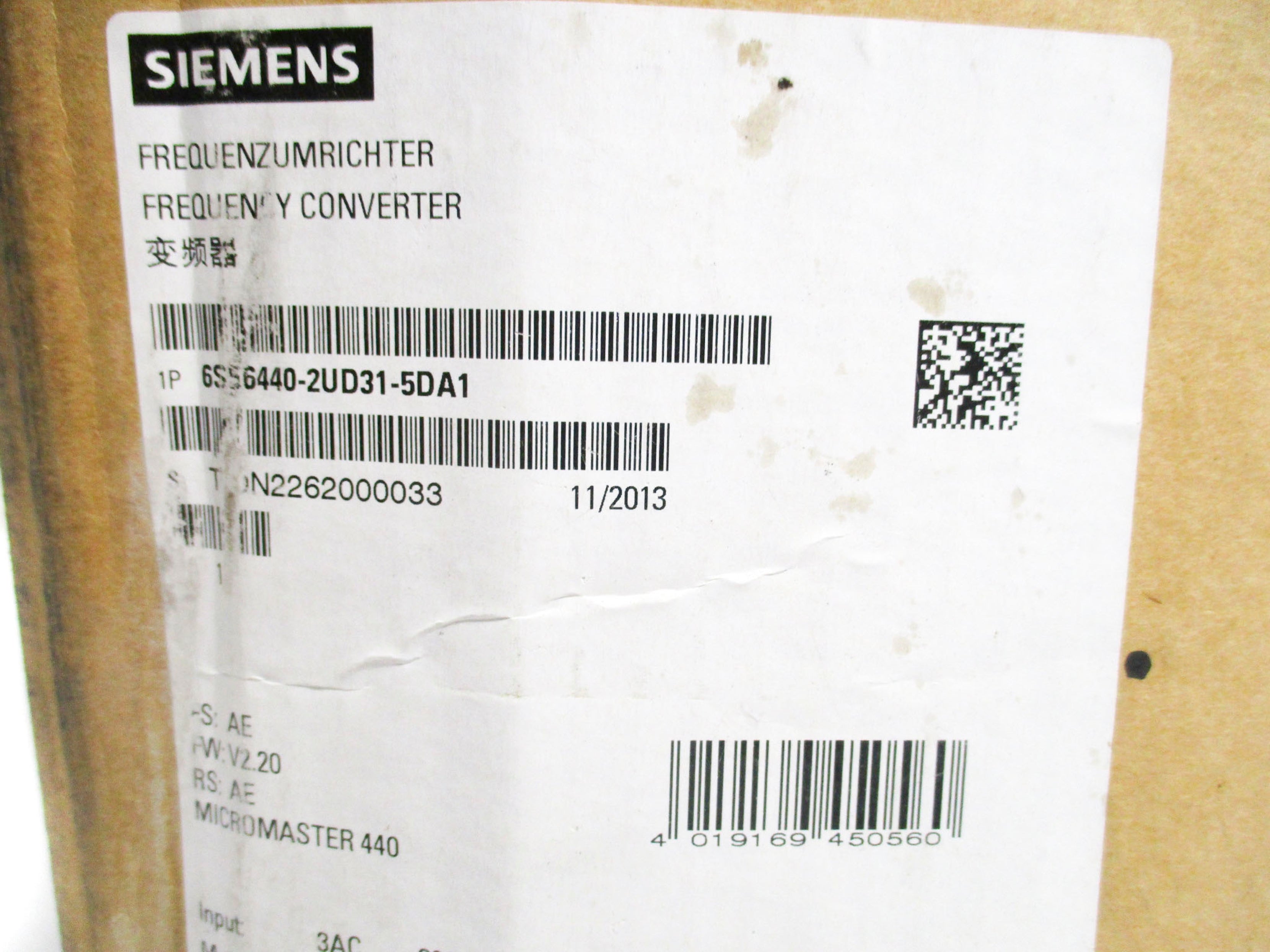 SIEMENS 6SE6440-2UD31-5DA1 NSMP