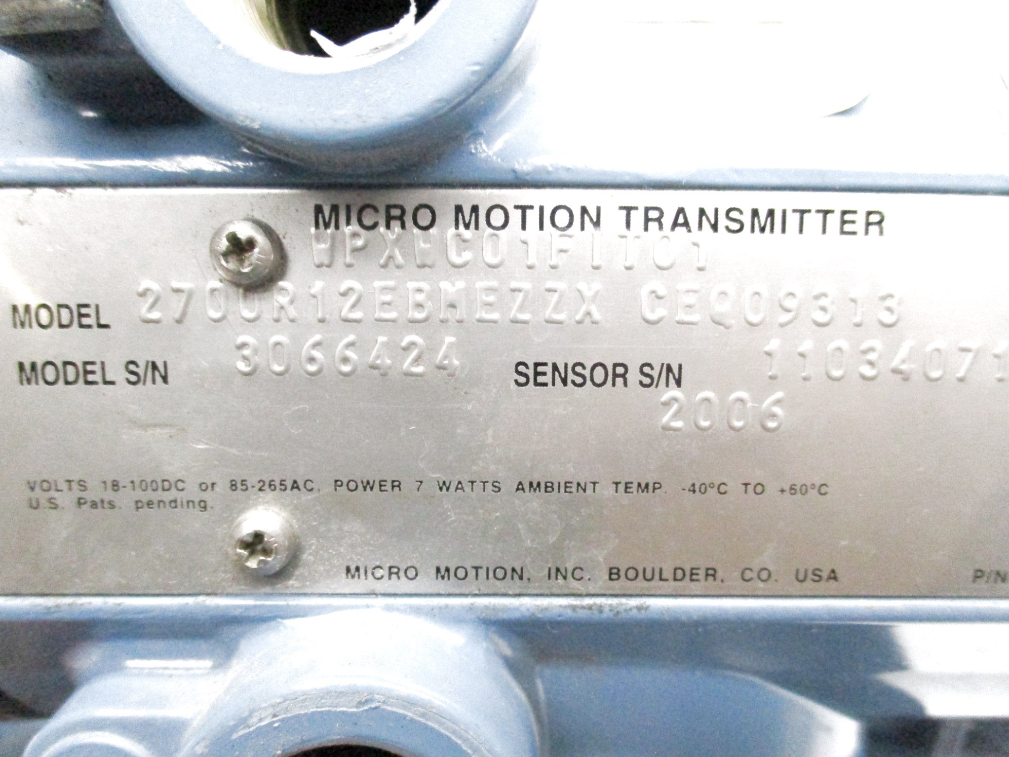 MICROMOTION 2700R12EBMEZZX NSNP