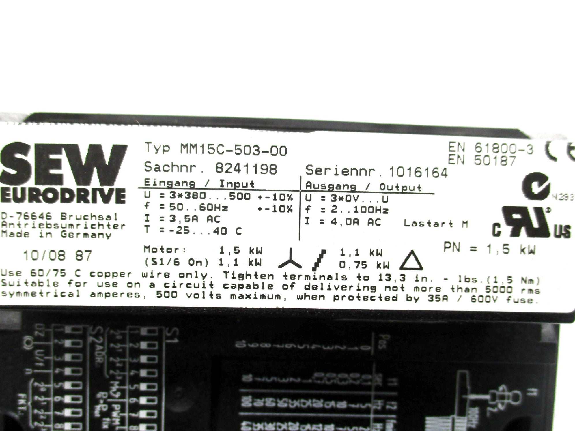 SEW EURODRIVE MM15C-503-00 UNMP