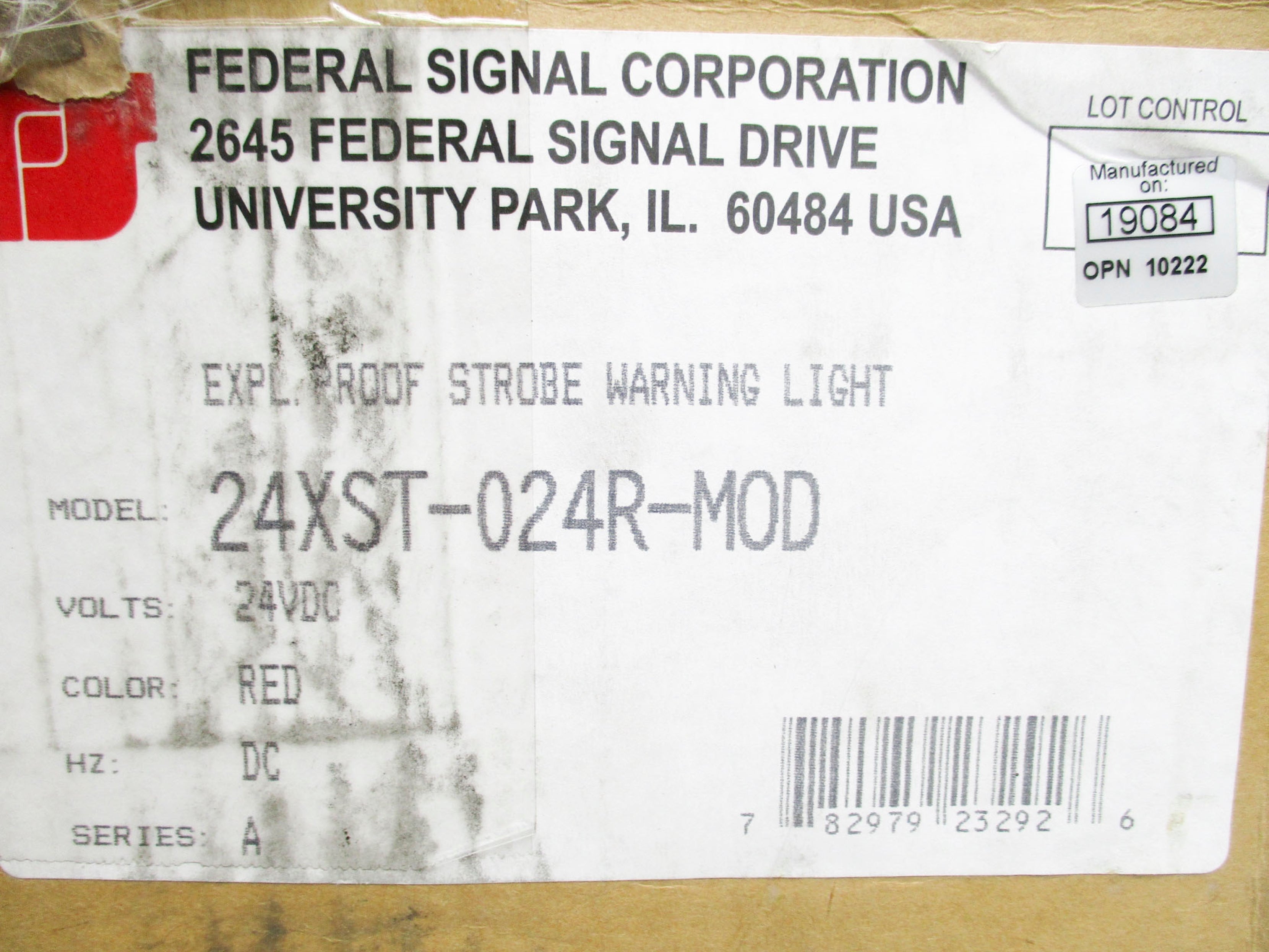 FEDERAL SIGNAL 24XST-024R-MOD SER. A 24VDC NSMP
