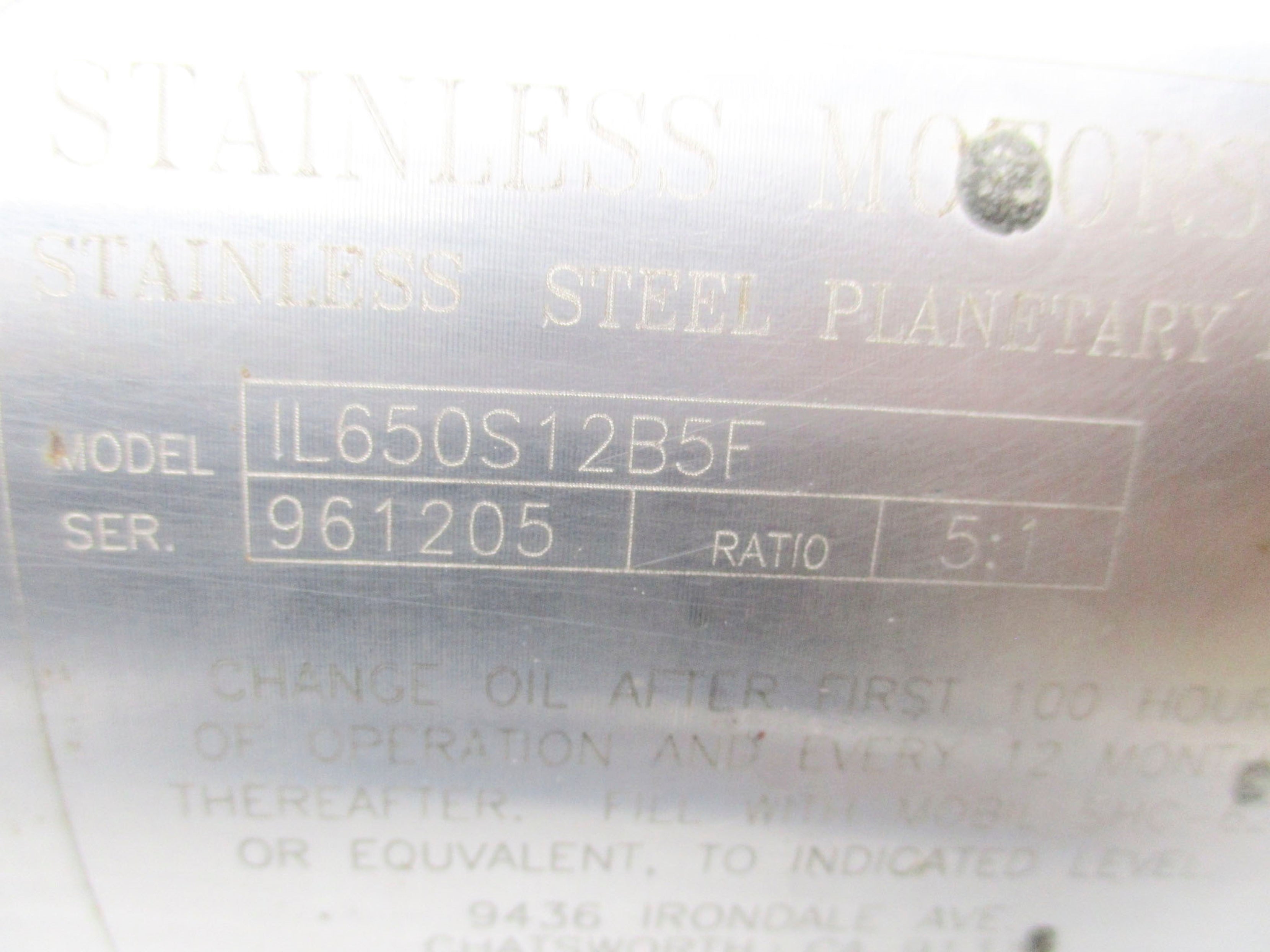 STAINLESS MOTOR E2A4BG (AS PICTURED) UNMP