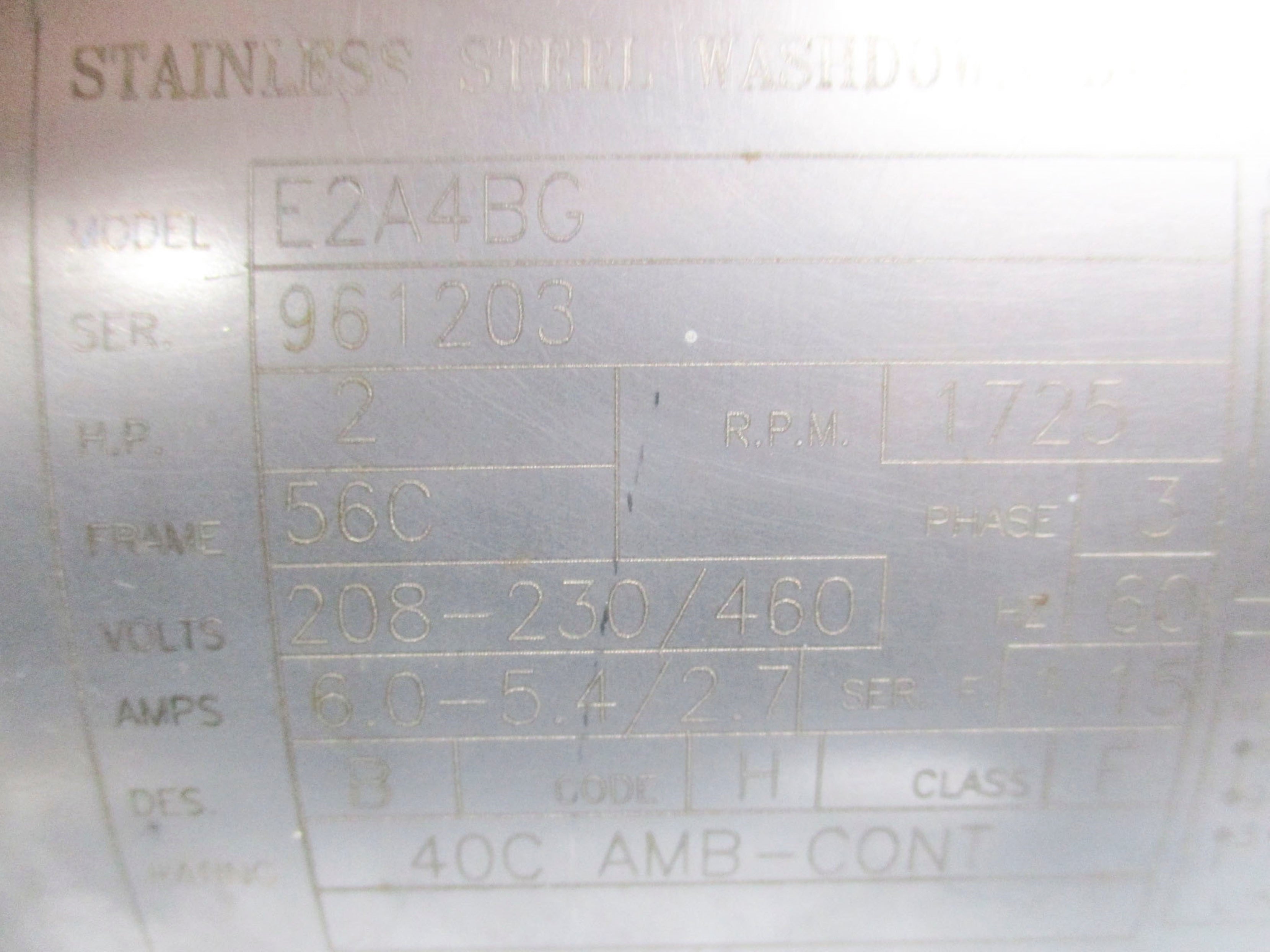 STAINLESS MOTOR E2A4BG (AS PICTURED) UNMP