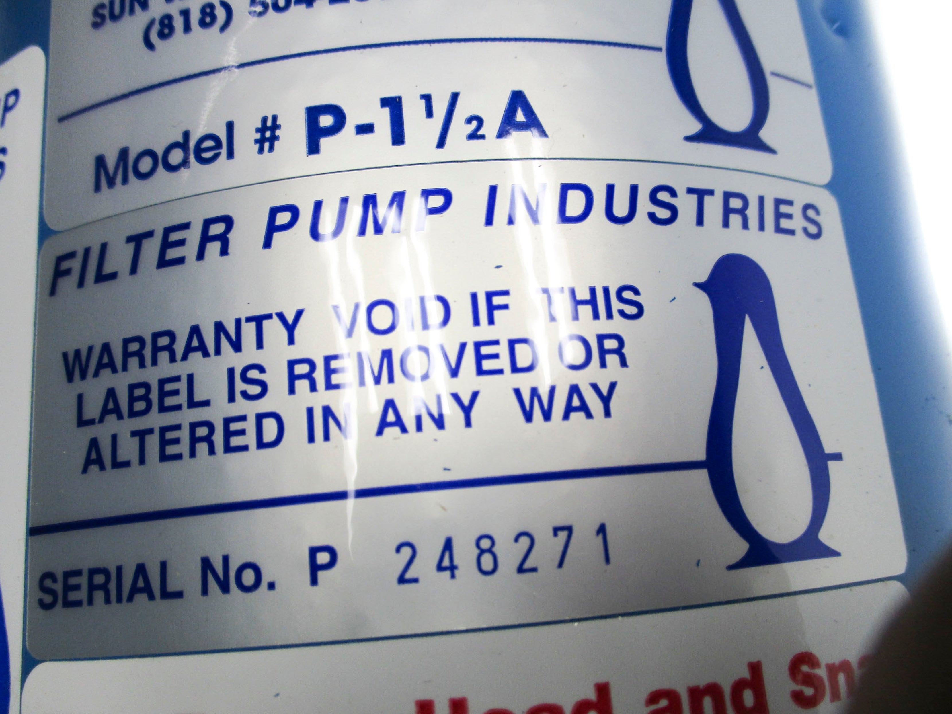 FILTER PUMP P-11/2A UNMP