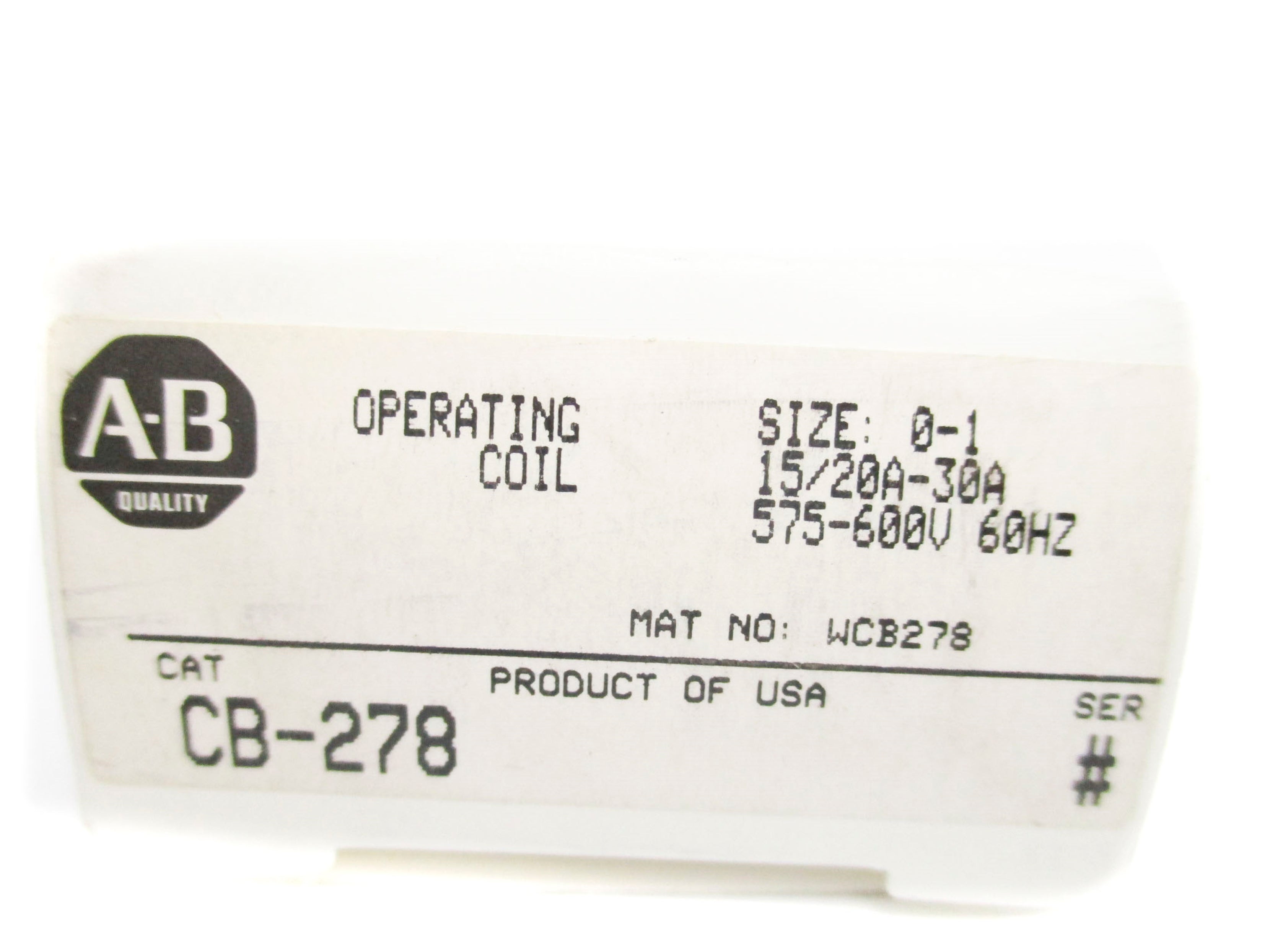 INDUSTRIAL SPARE PART CB-278 575-600V 15/20-30A (WH) NSMP