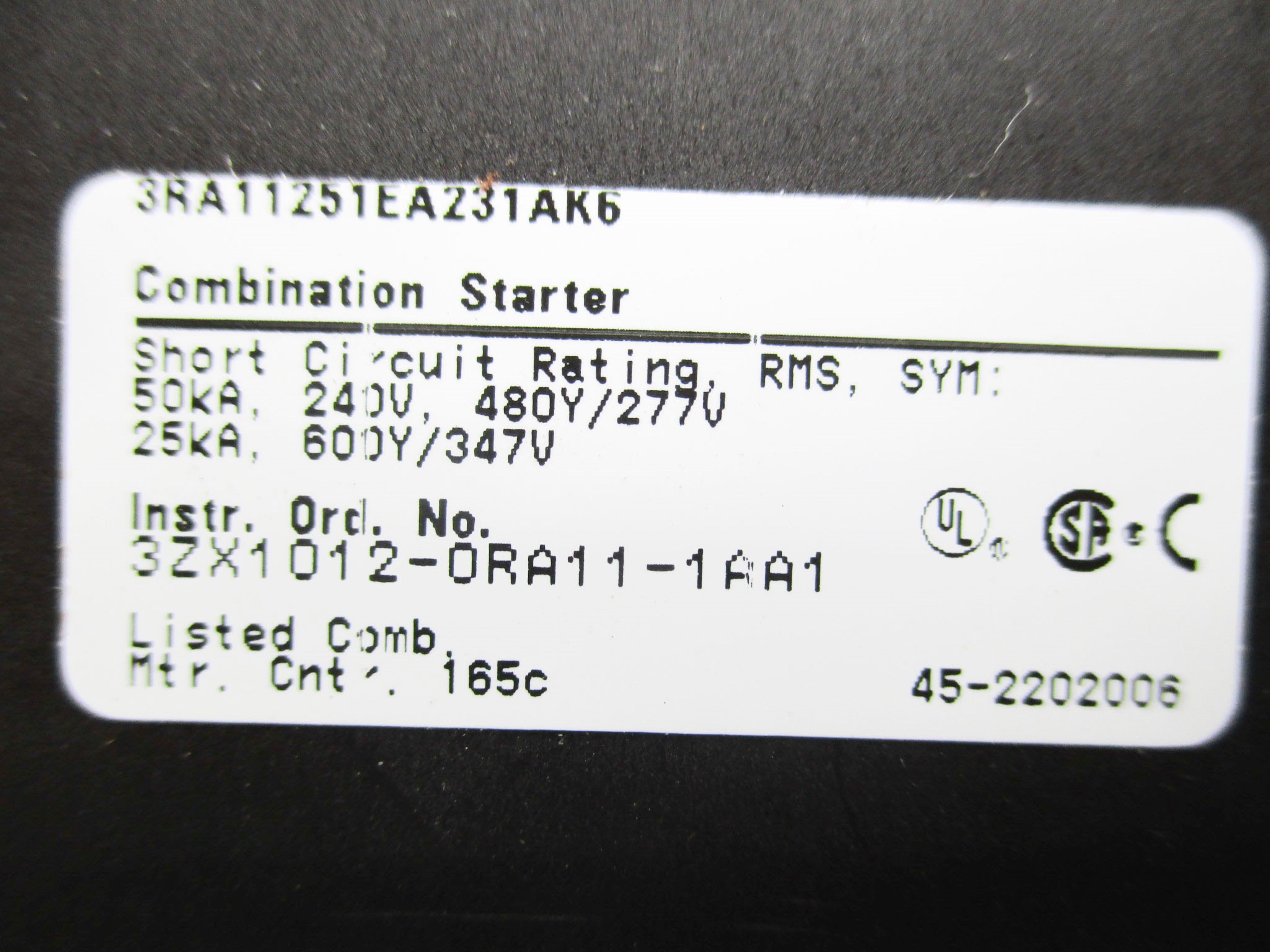 SIEMENS 3RA11251EA231AK6 2.8-4A 110-120VAC NSMP