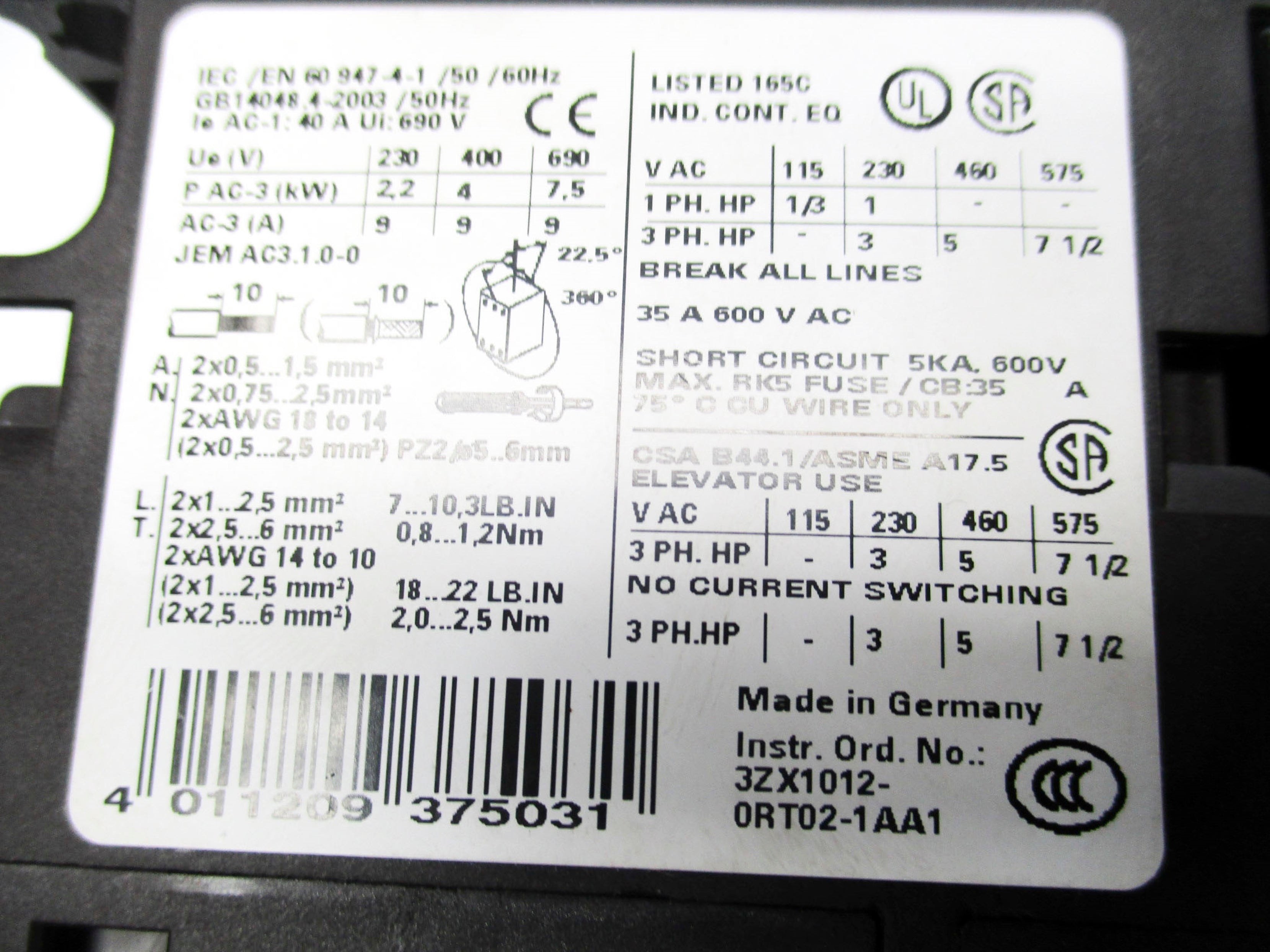 SIEMENS 3RA1125-1EA23-1AK6 NSNP