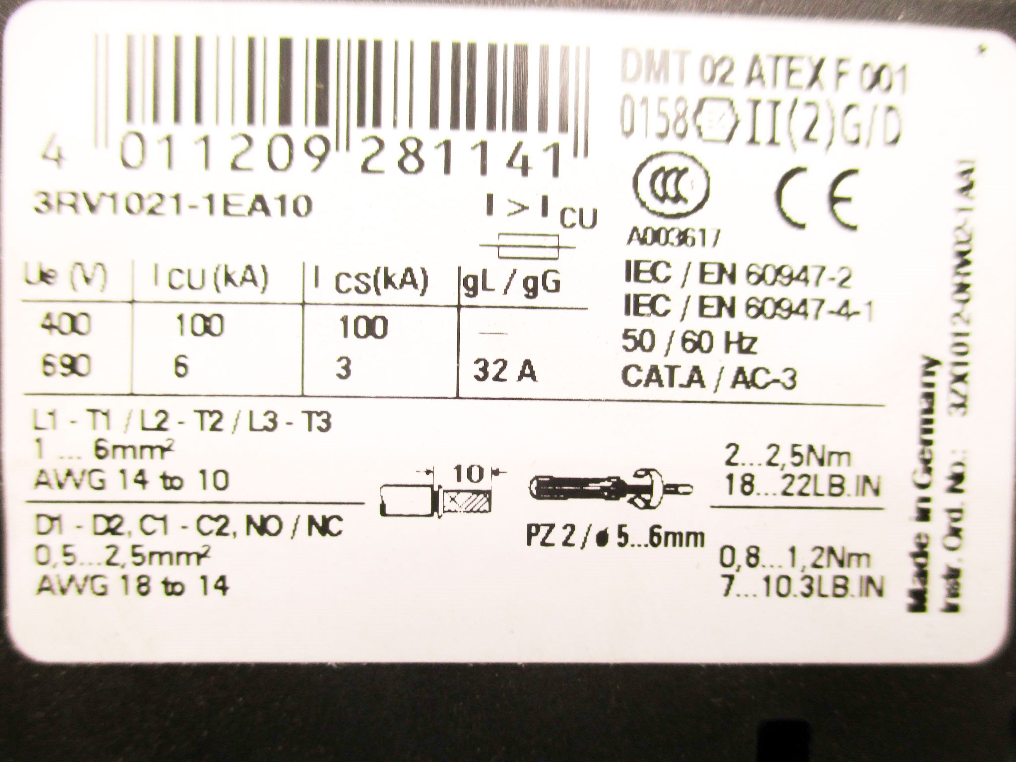 SIEMENS 3RA1125-1EA23-1AK6 NSMP