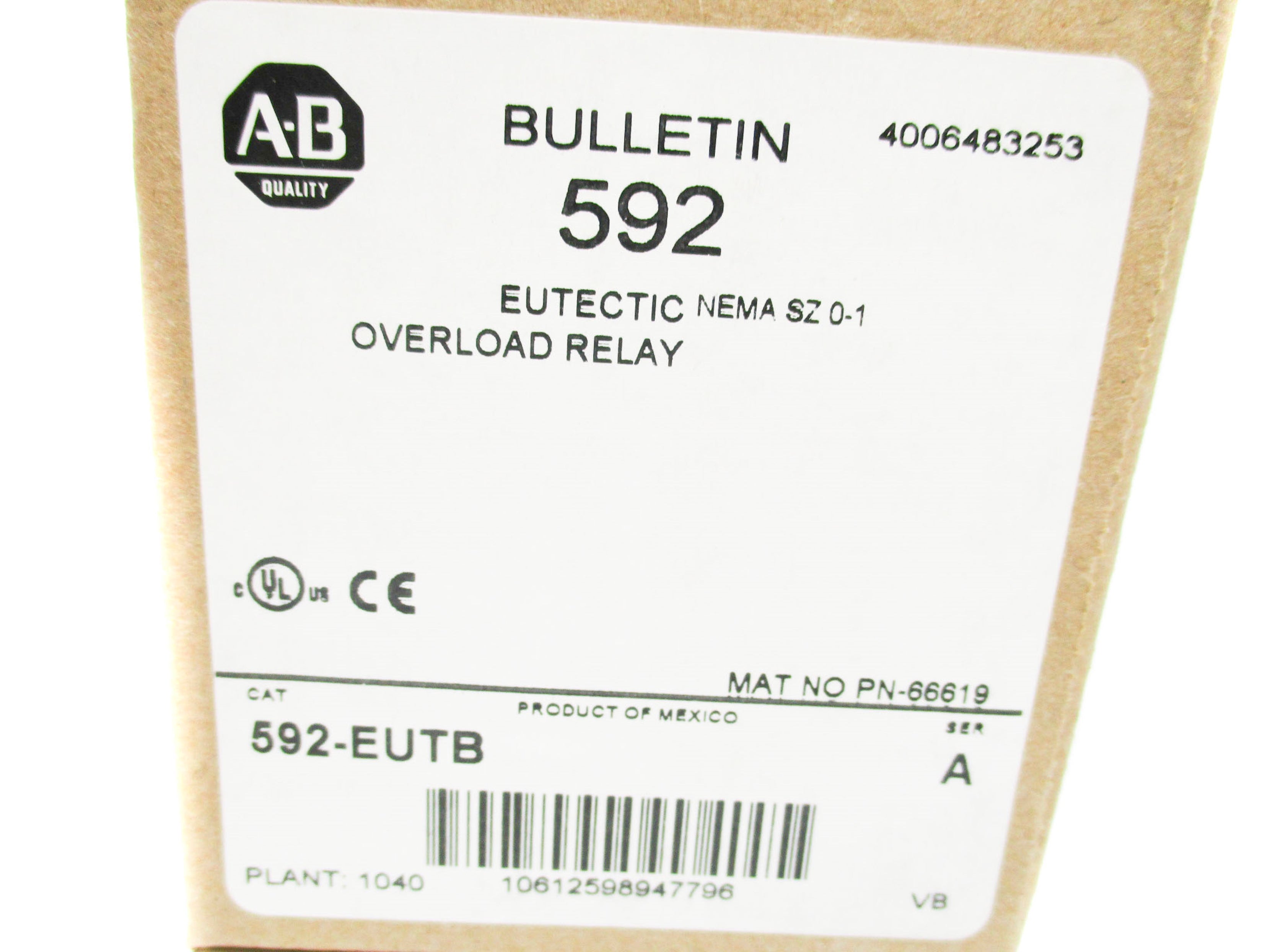 ALLEN BRADLEY 509-BOD SER. A 115-120V (BR/WH) NSMP