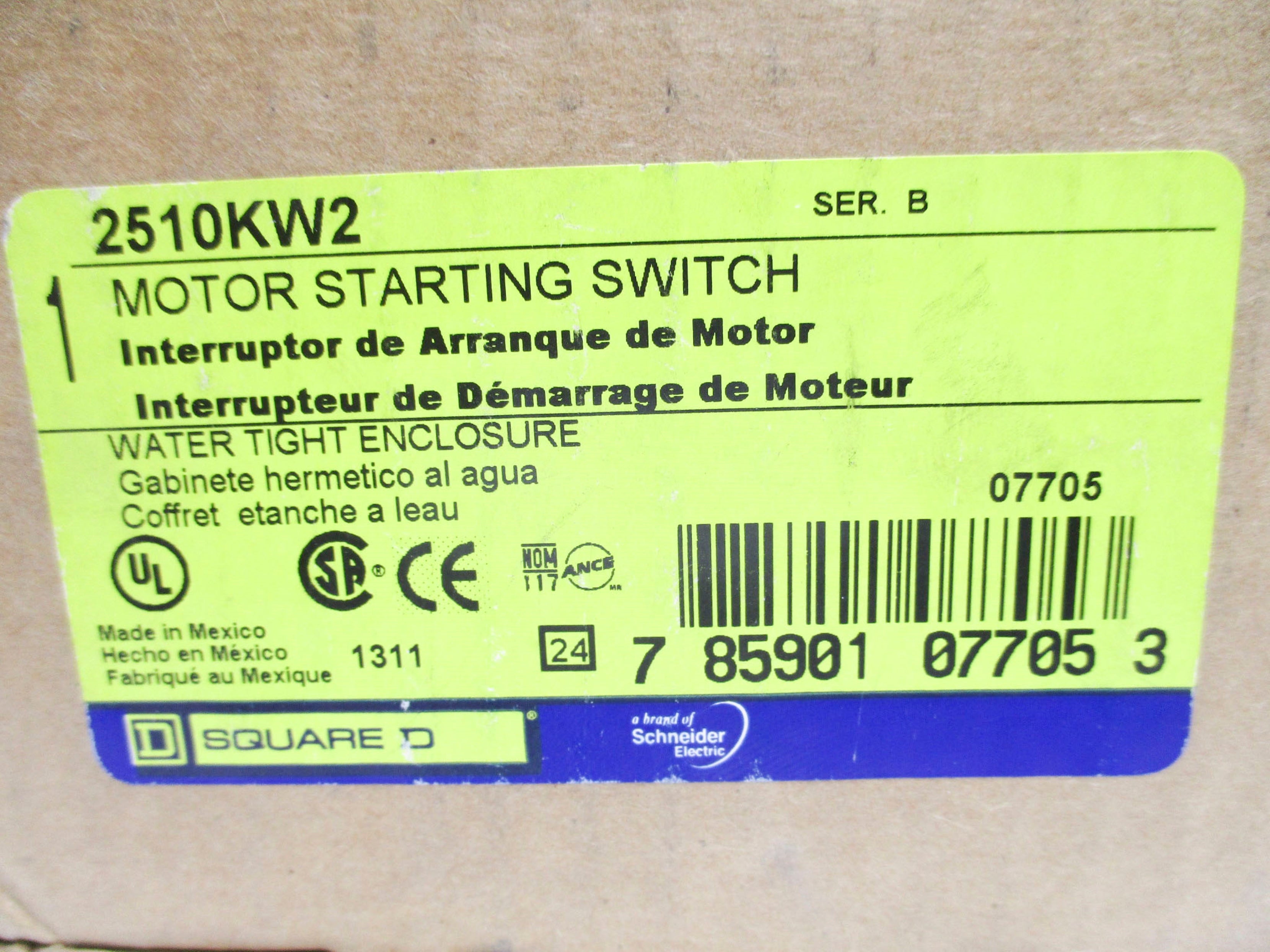 SQUARE D 2510KW21311 SER. B (AS PICTURED) NSMP