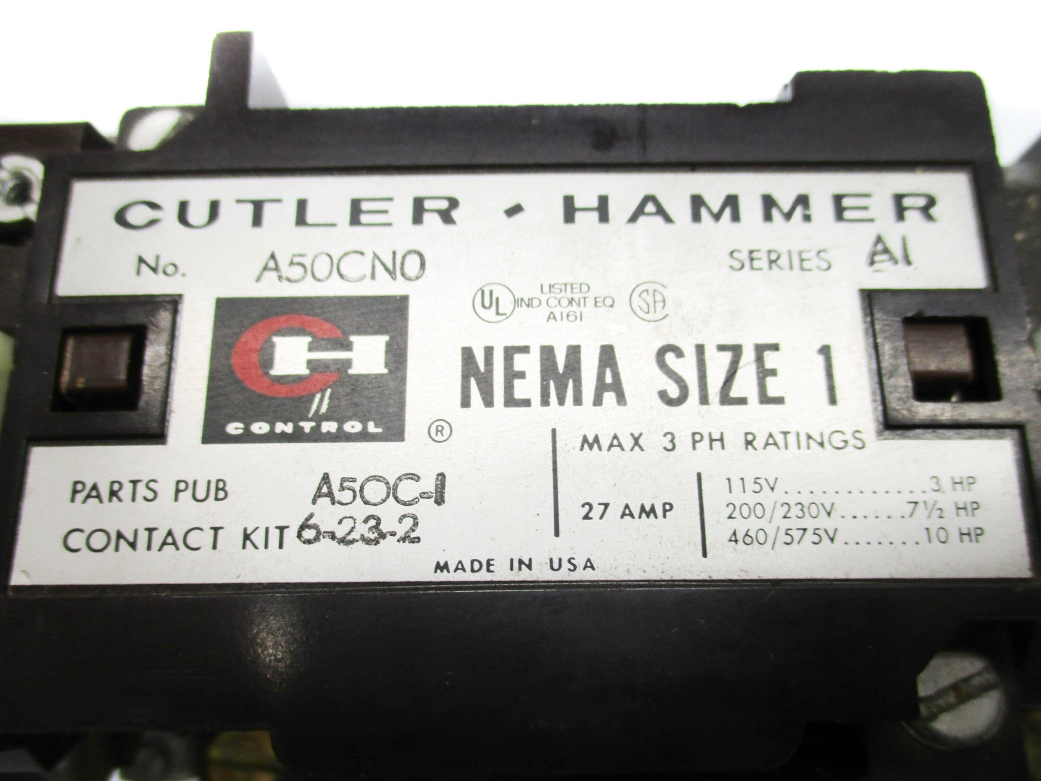 CUTLER HAMMER A50CN0 (AS PICTURED) UNMP
