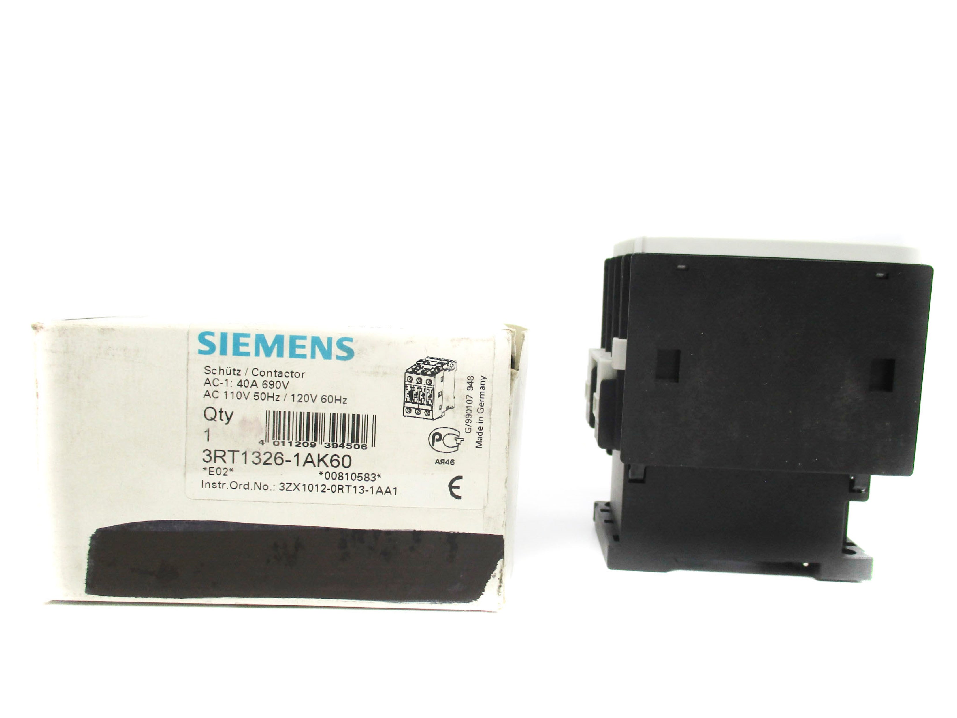 SIEMENS 3RT1326-1AK60 4A 110V-120V NSMP