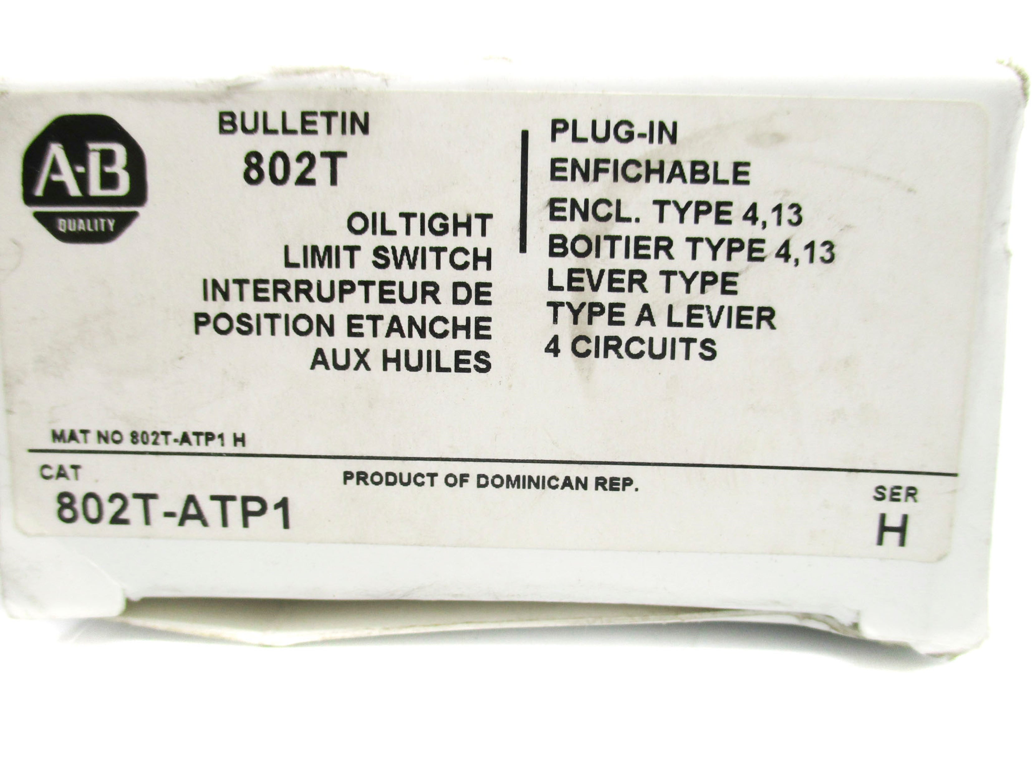 ALLEN BRADLEY 802T-ATP1 SER. H (WH) NSMP