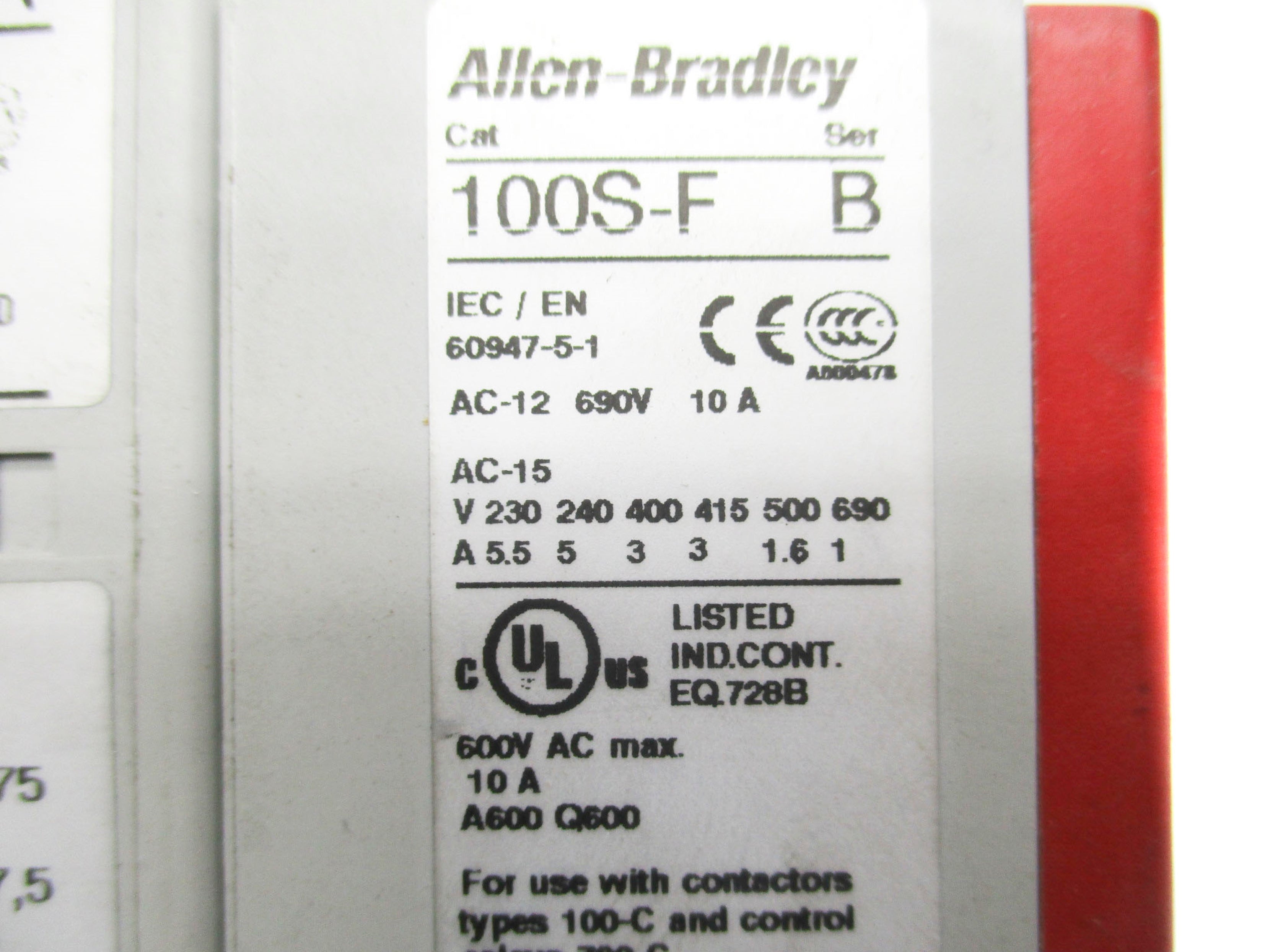 ALLEN BRADLEY 100S-C09EJ404C SET. A 24VDC NSNP