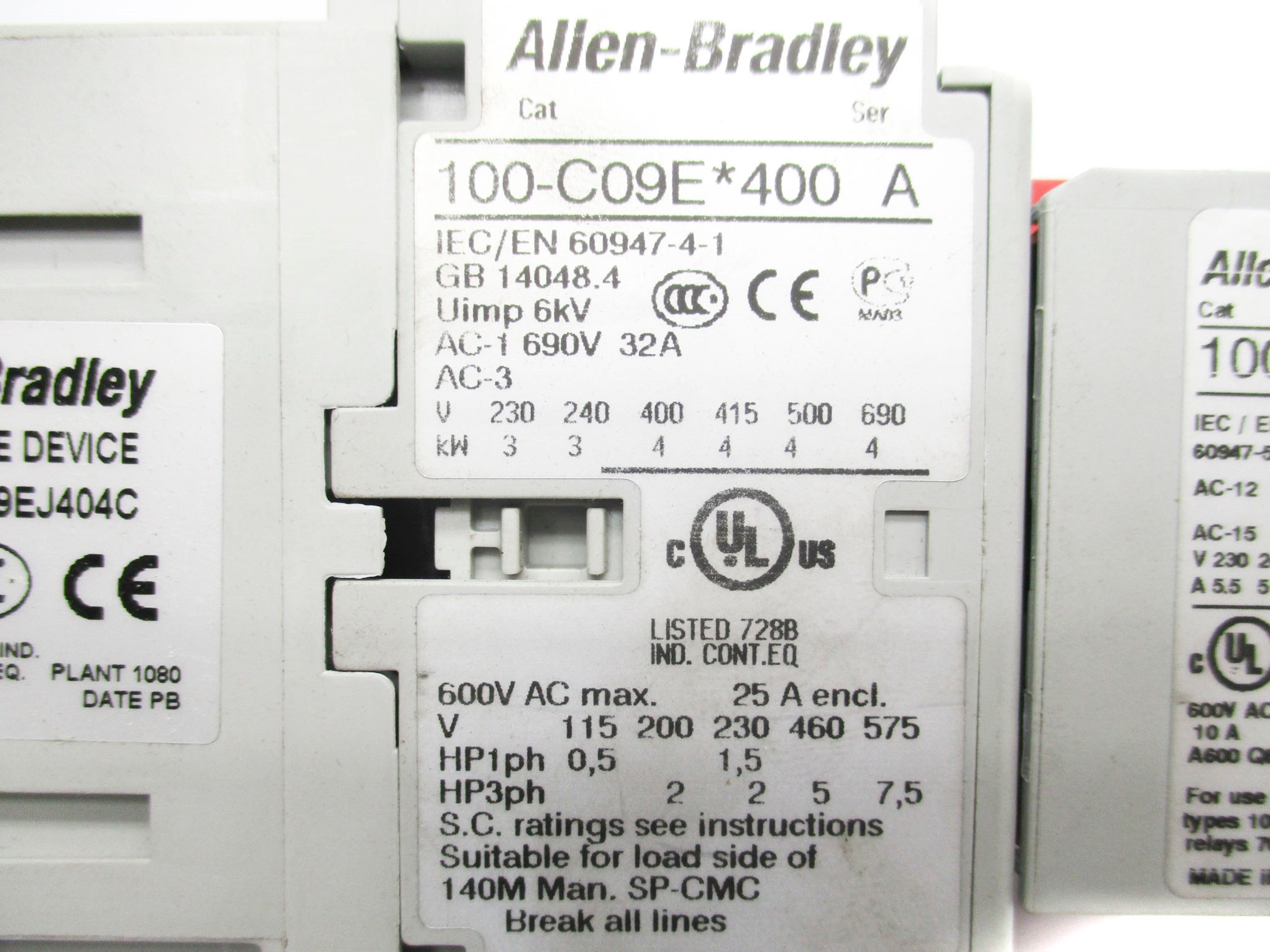ALLEN BRADLEY 100S-C09EJ404C SET. A 24VDC NSNP