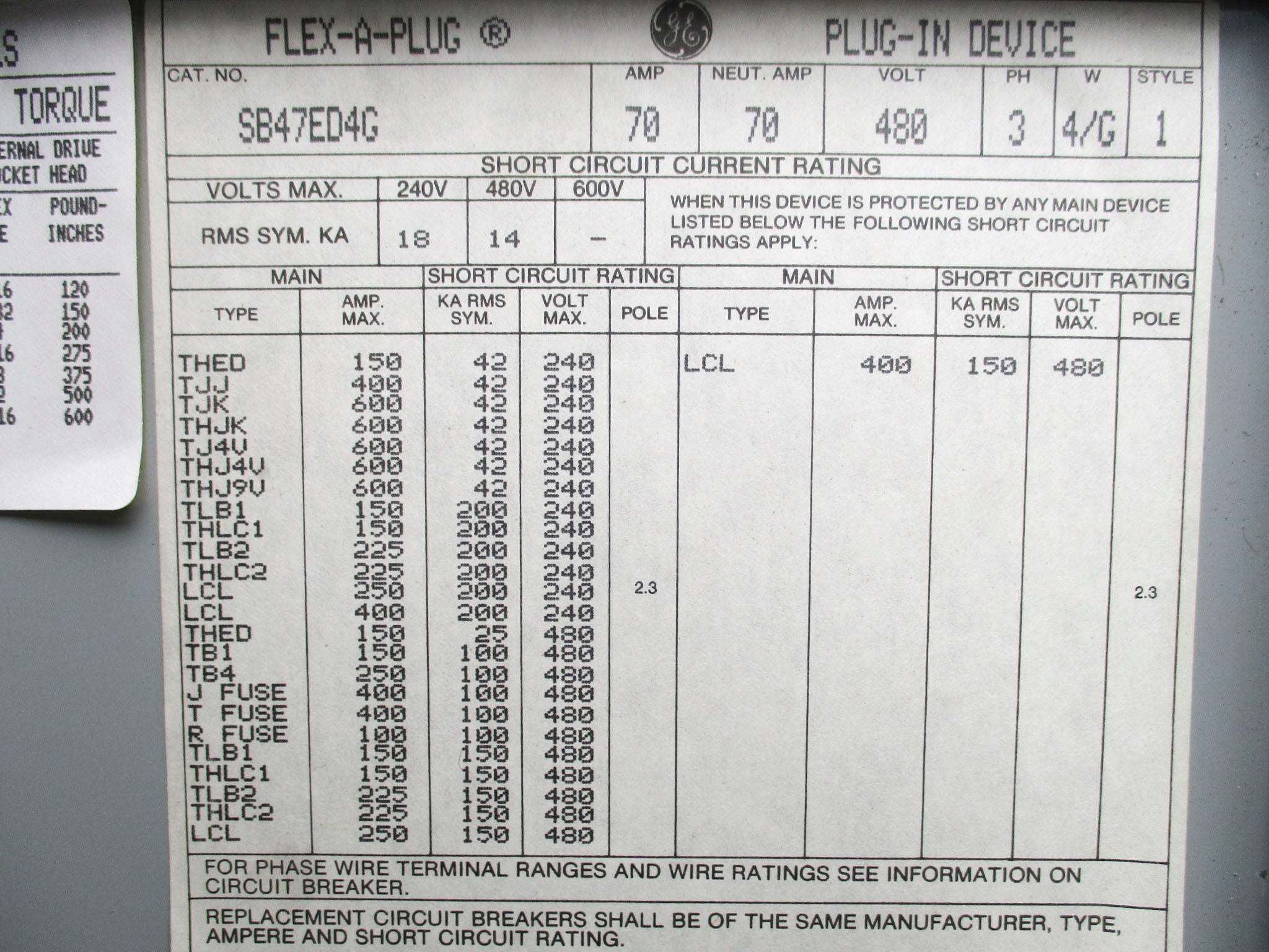 GENERAL ELECTRIC SB47ED4G (AS PICTURED) UNMP