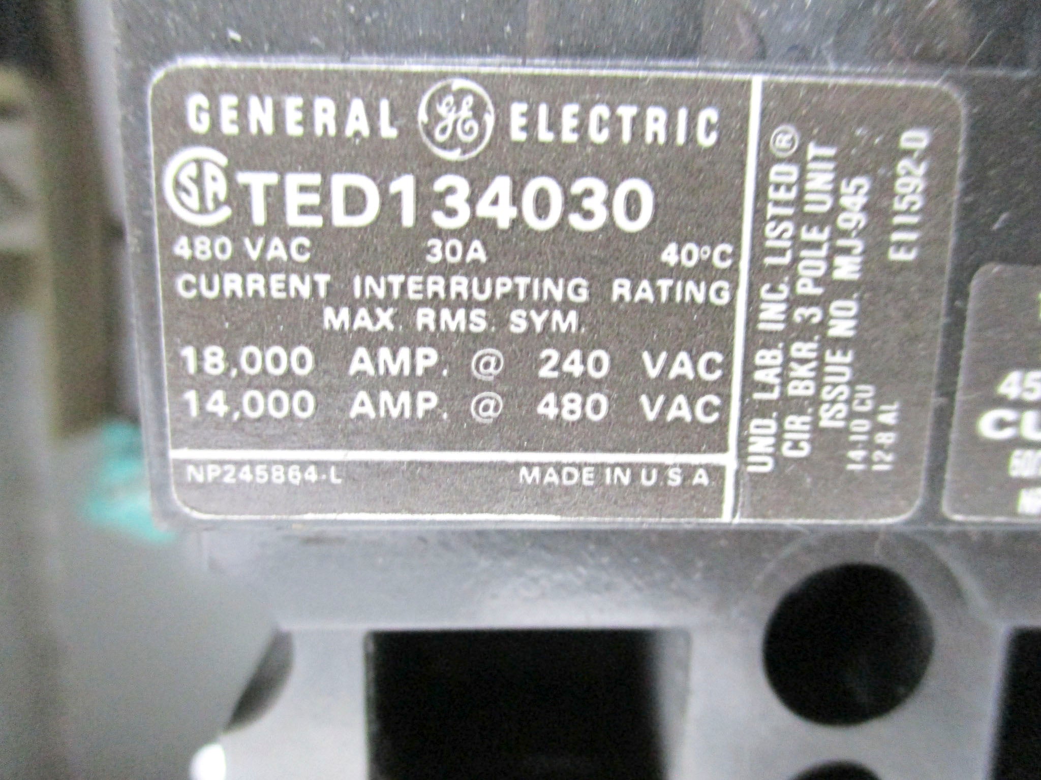 GENERAL ELECTRIC SB43ED4 UNMP
