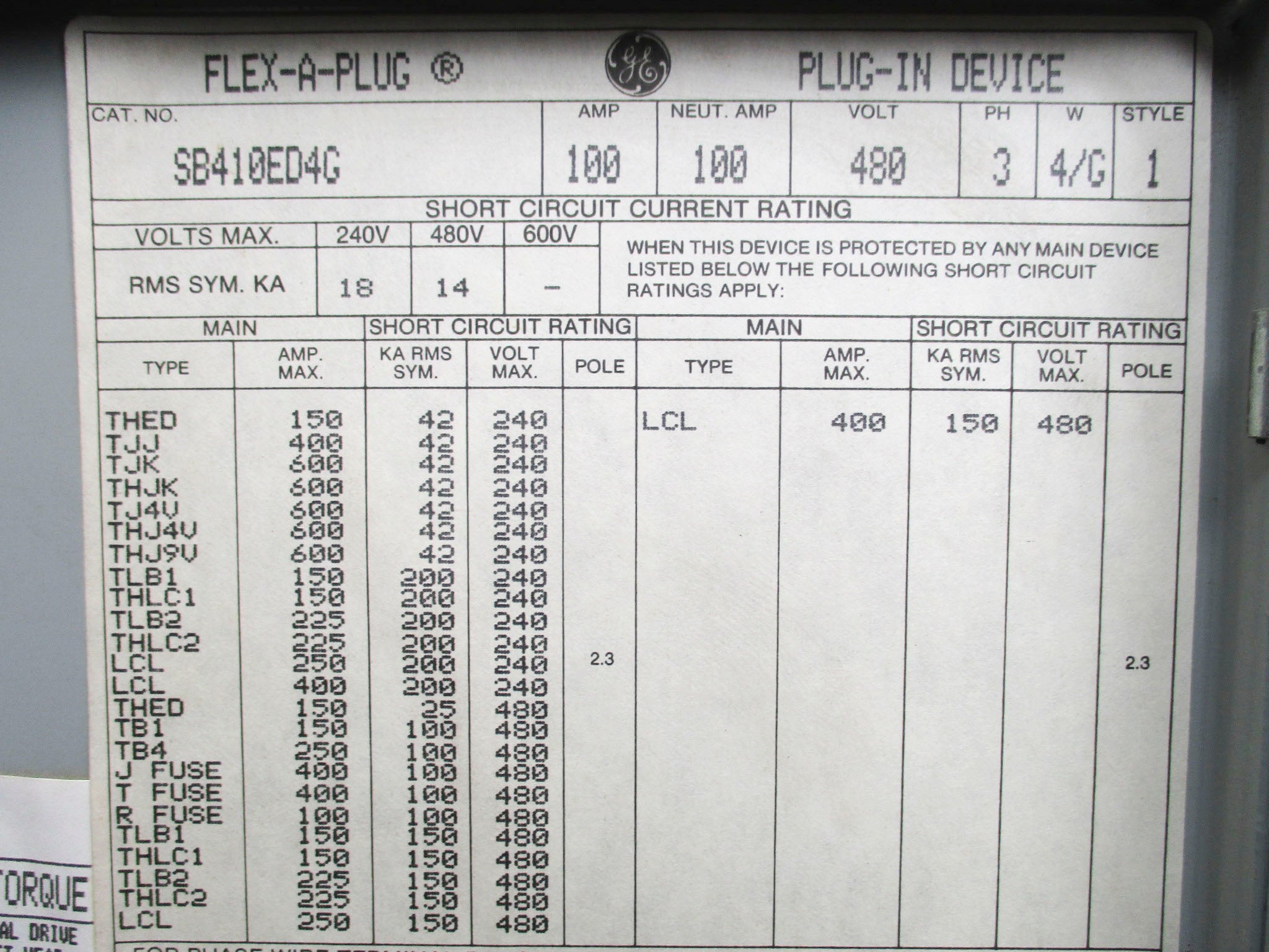 GENERAL ELECTRIC SB410ED4G NSNP