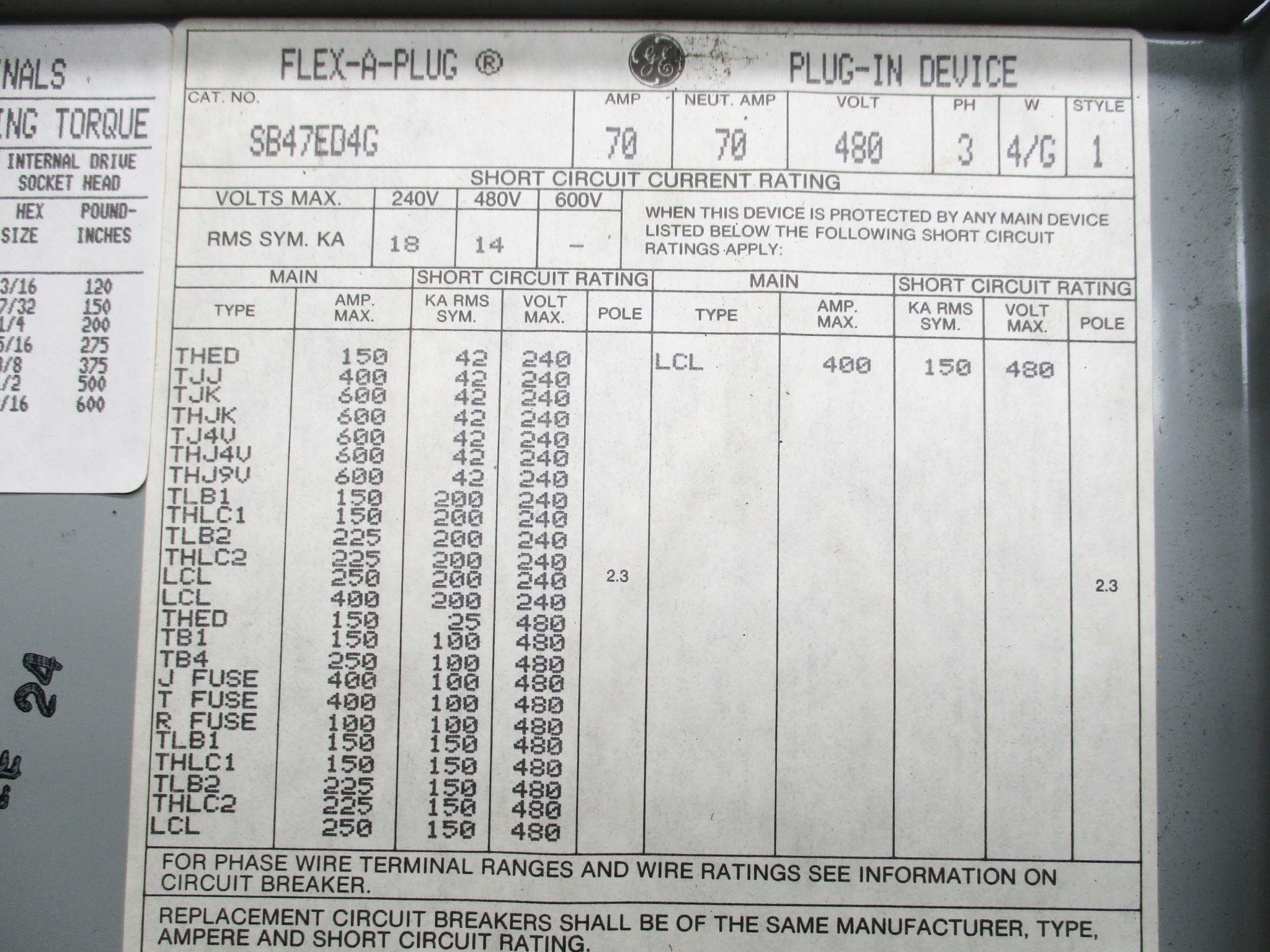 GENERAL ELECTRIC SB47ED4G NSNP