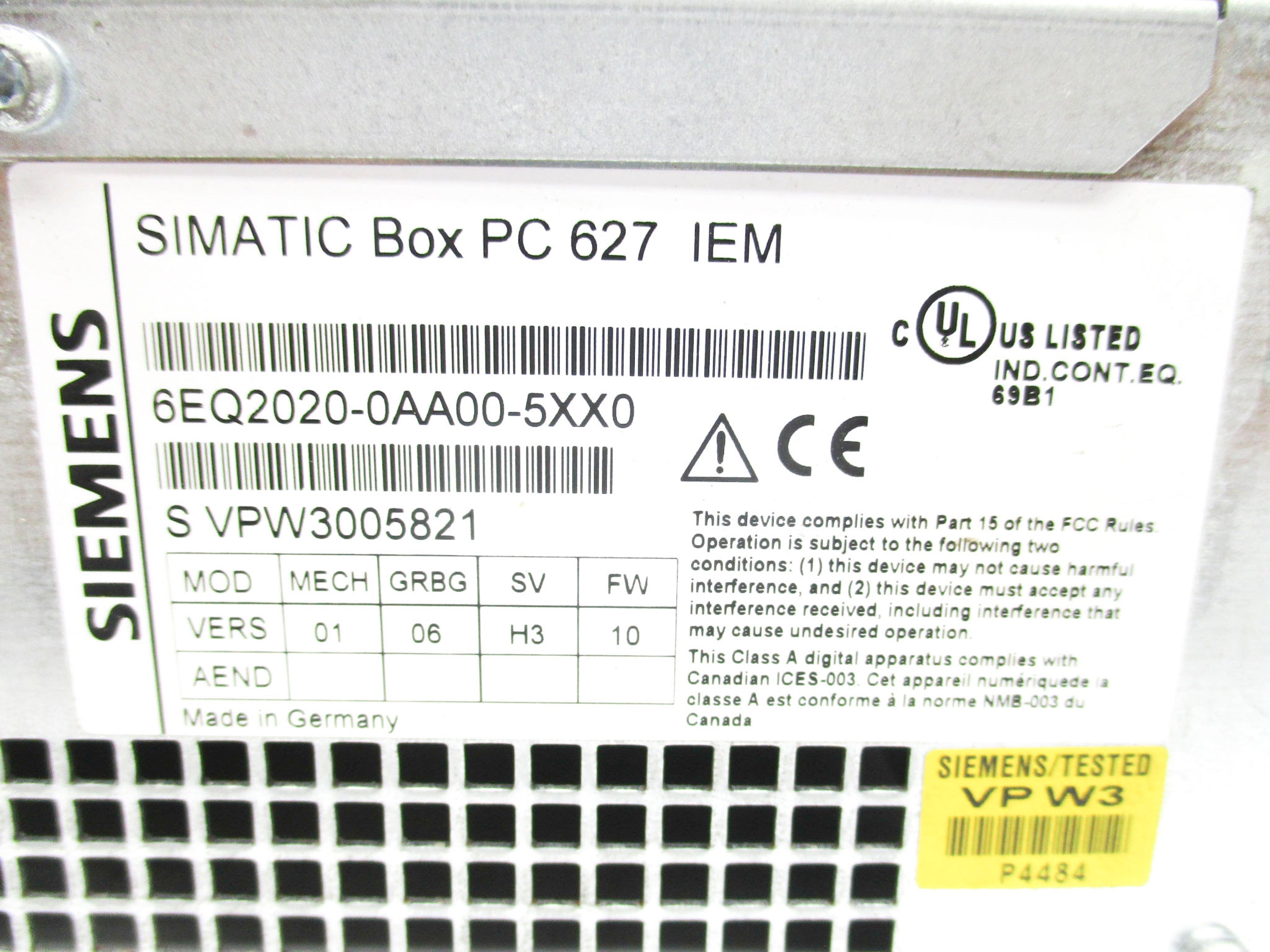 SIEMENS 6EQ2020-0AA00-5XX0 (AS PICTURED) UNMP