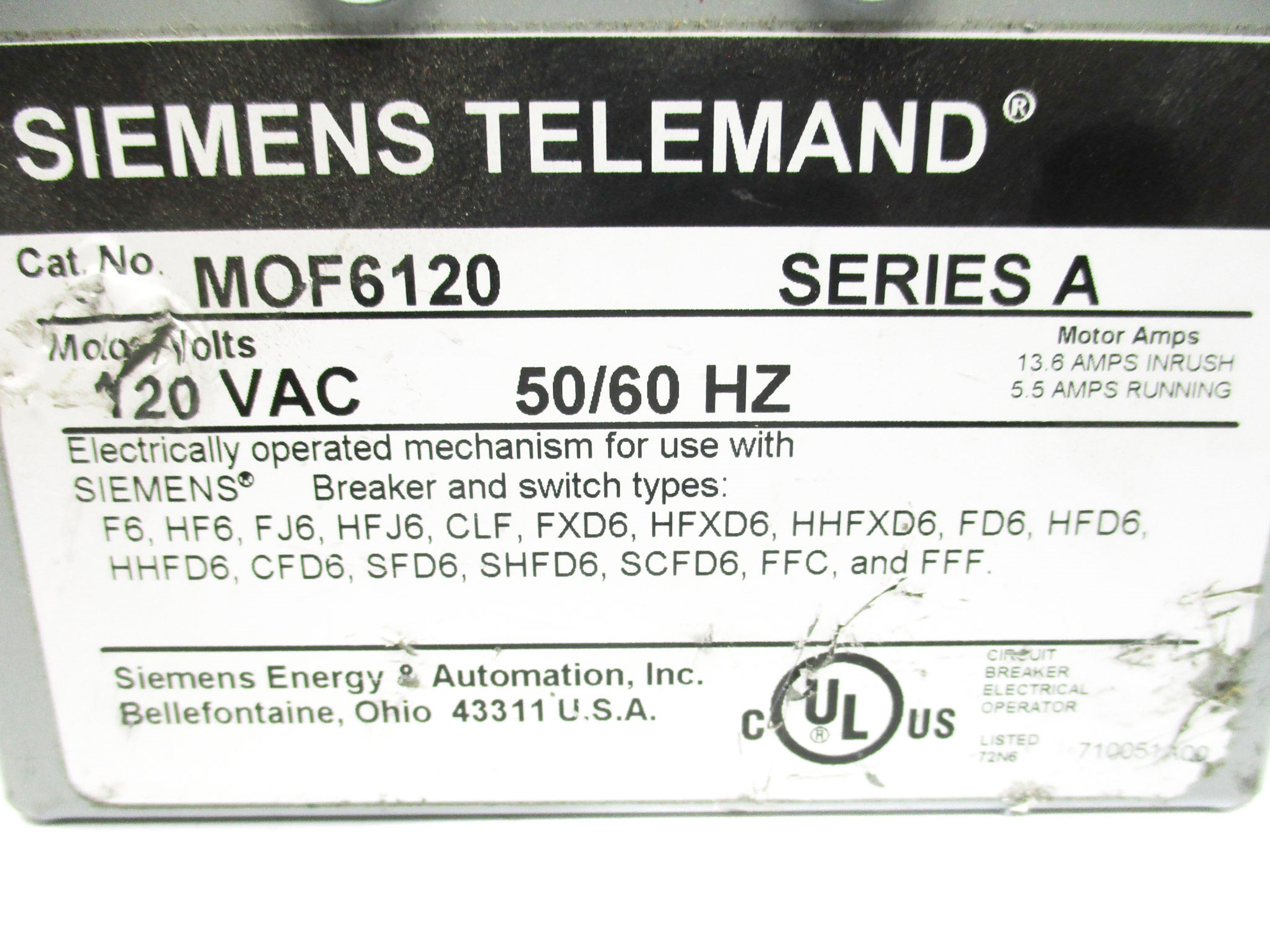 SIEMENS MOF6120 SER. A 120VAC UNMP