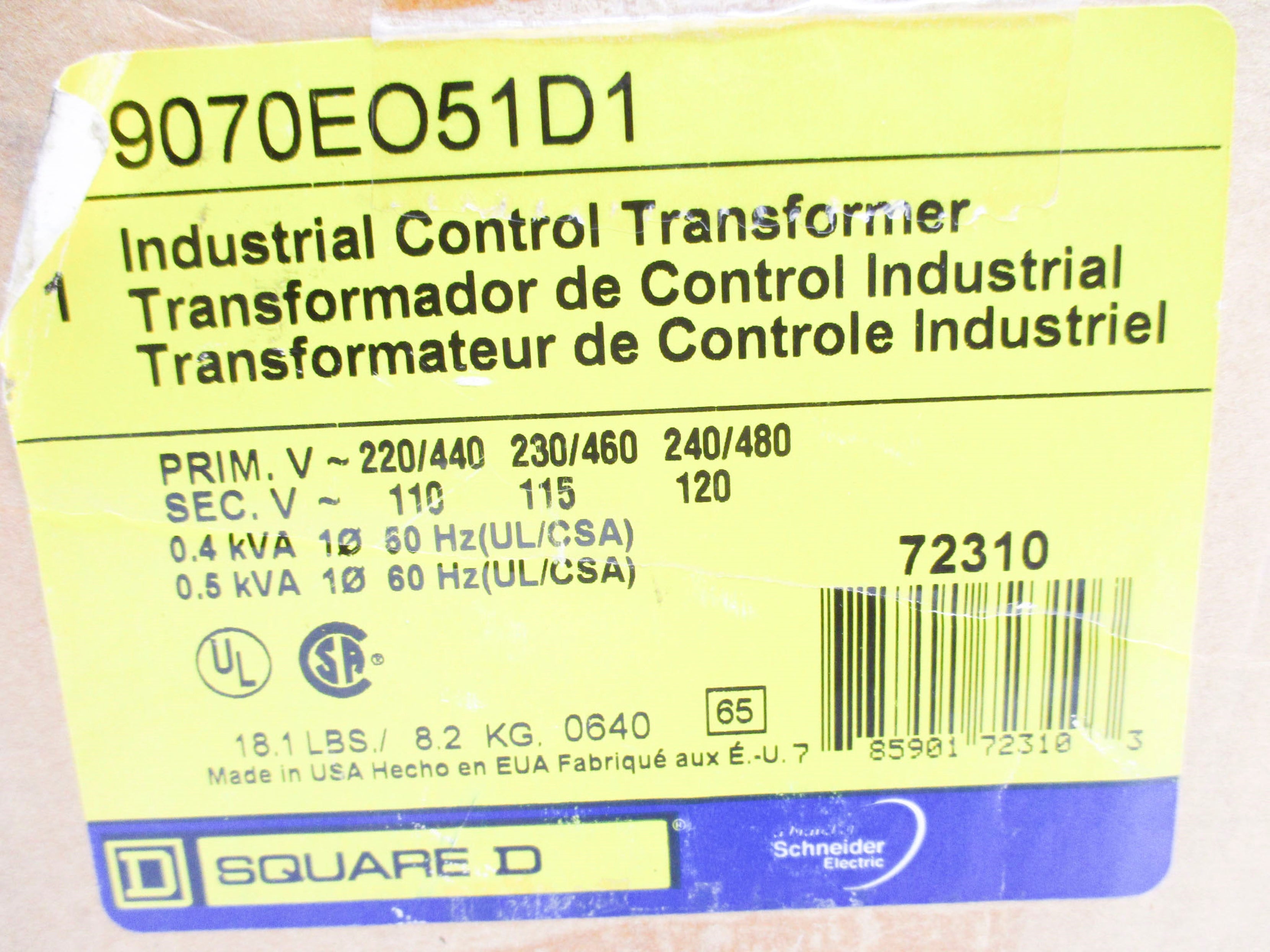 SQUARE D 9070EO51D1 480V NSMP