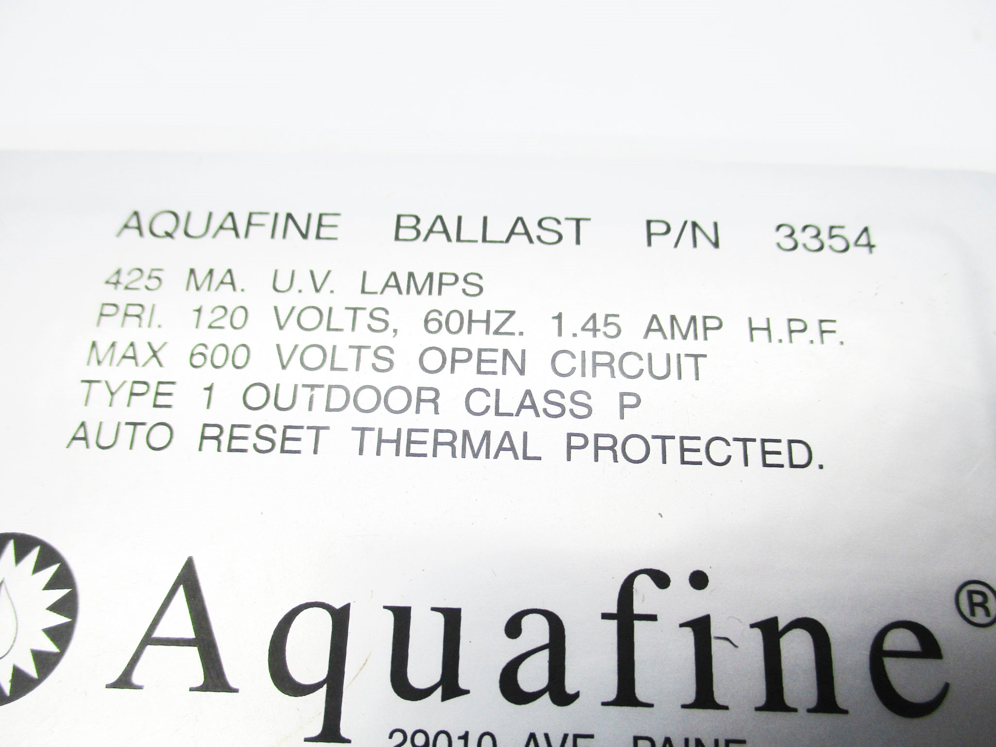 AQUAFINE  3354 (AS PICTURED) UNMP