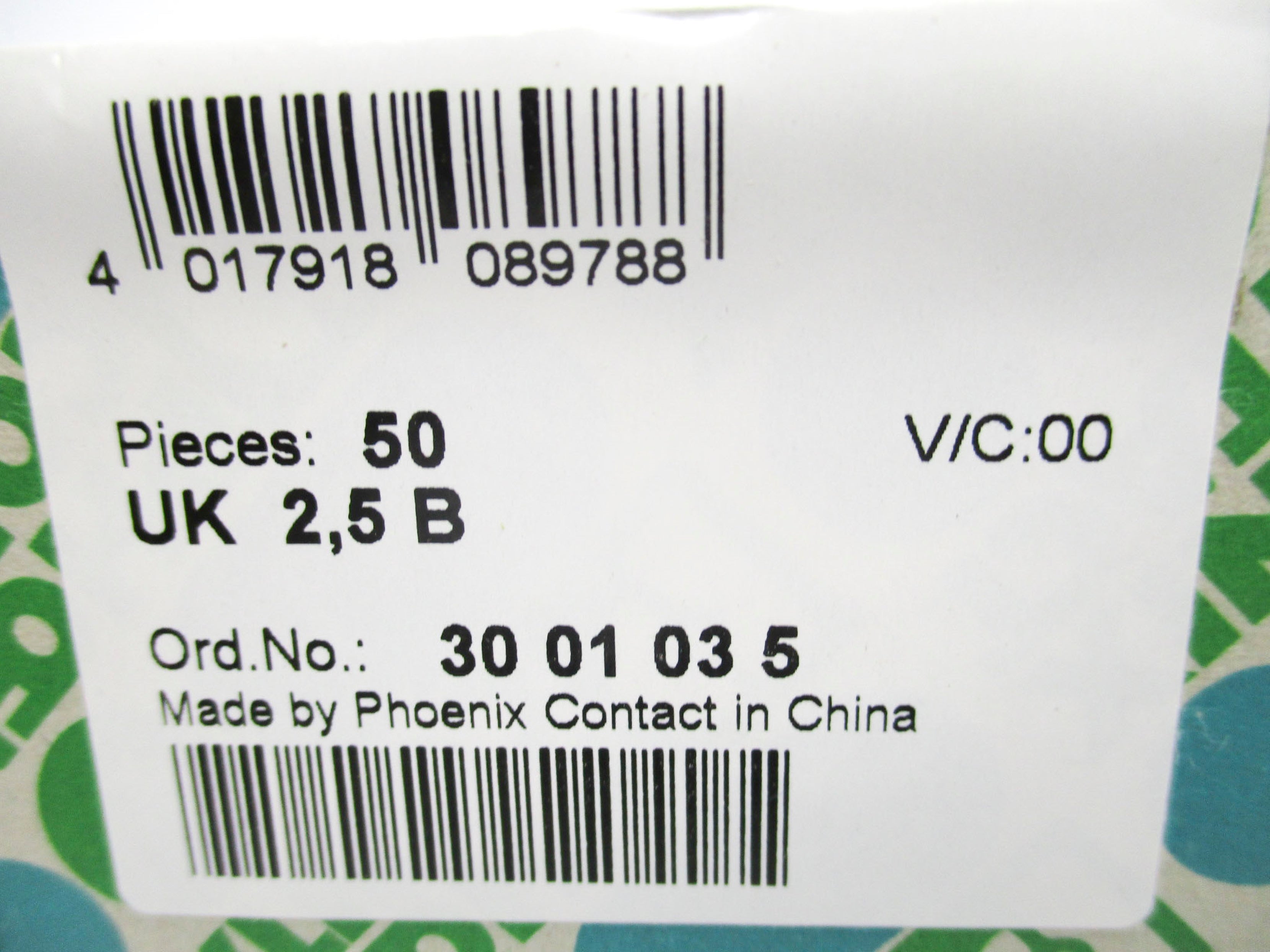 PHOENIX CONTACT UK2,5B (PKG OF 50) NSFS