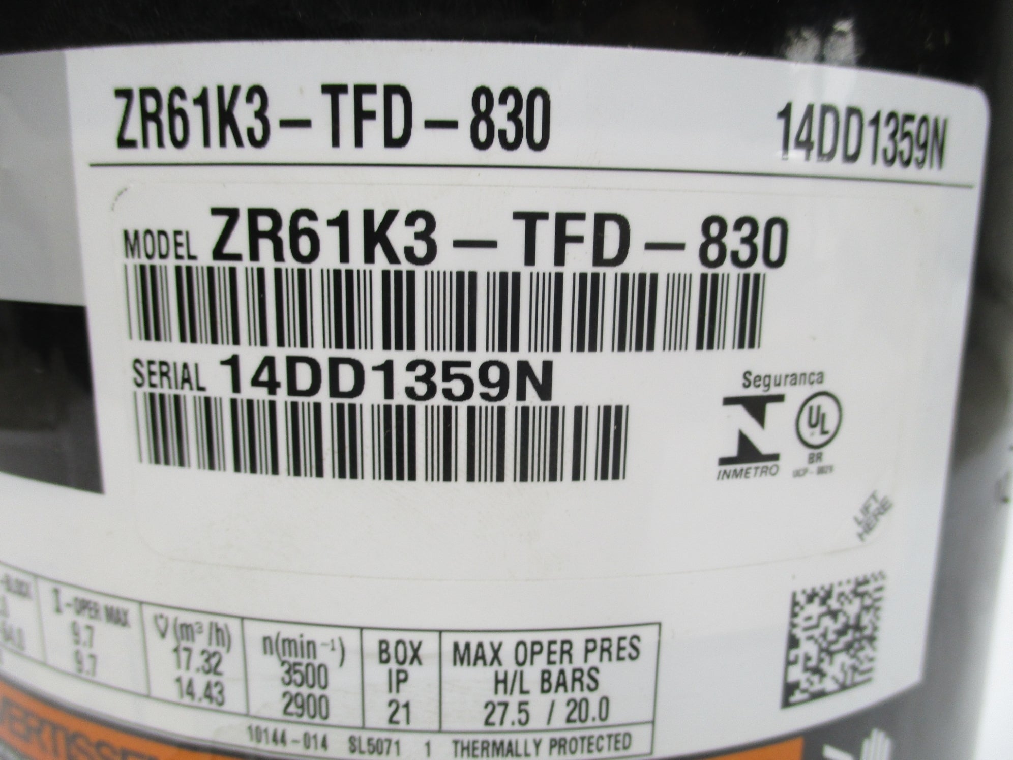 COPELAND ZR61K3TFD830 NSMP