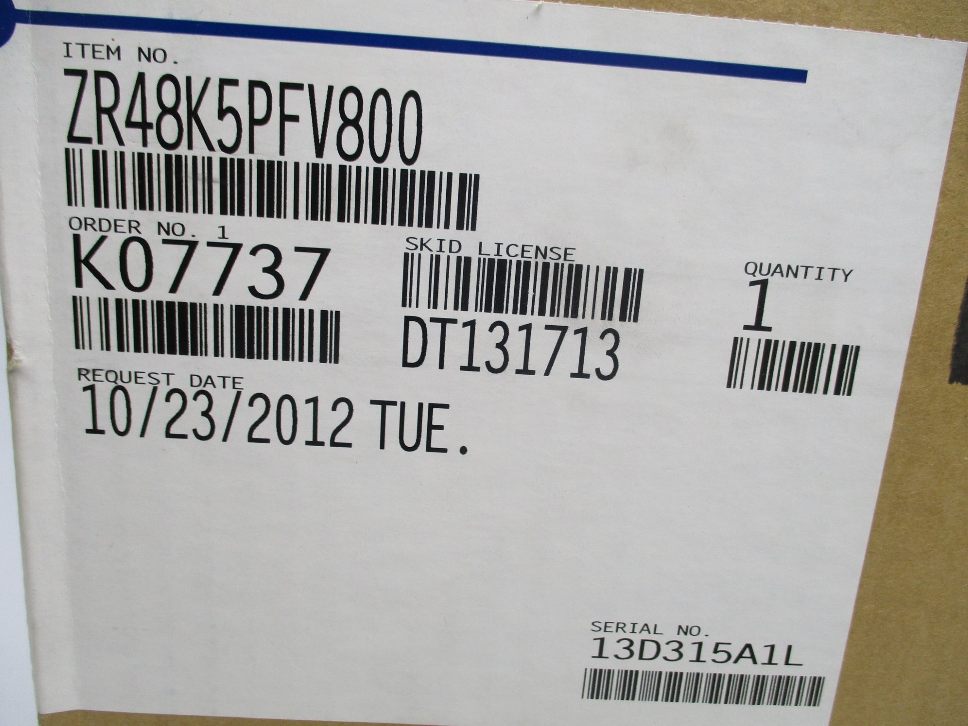 COPELAND ZR48K5PFV800 NSFS
