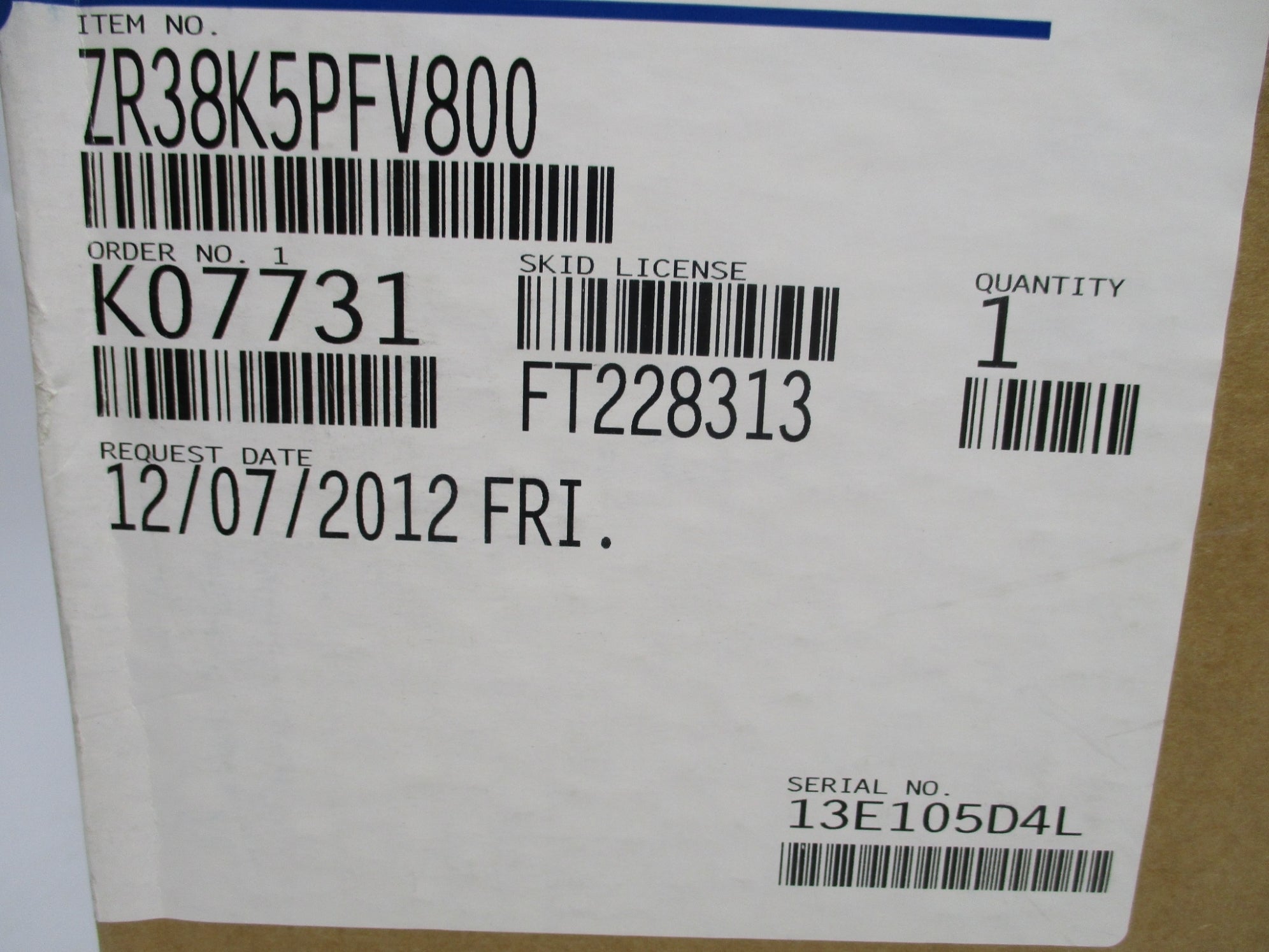 COPELAND ZR38K5PFV800 NSFS