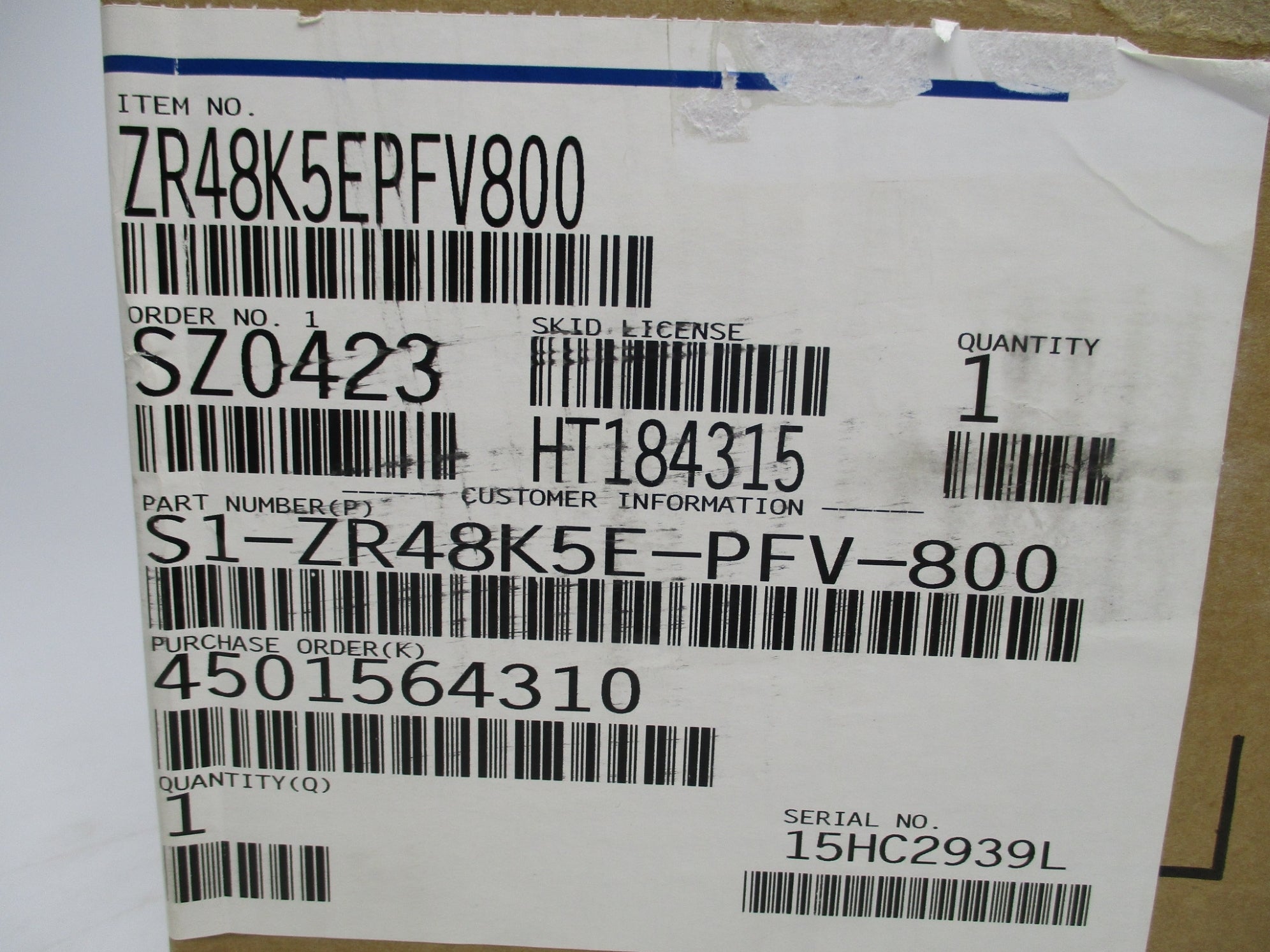 COPELAND ZR48K5EPFV800 NSFS