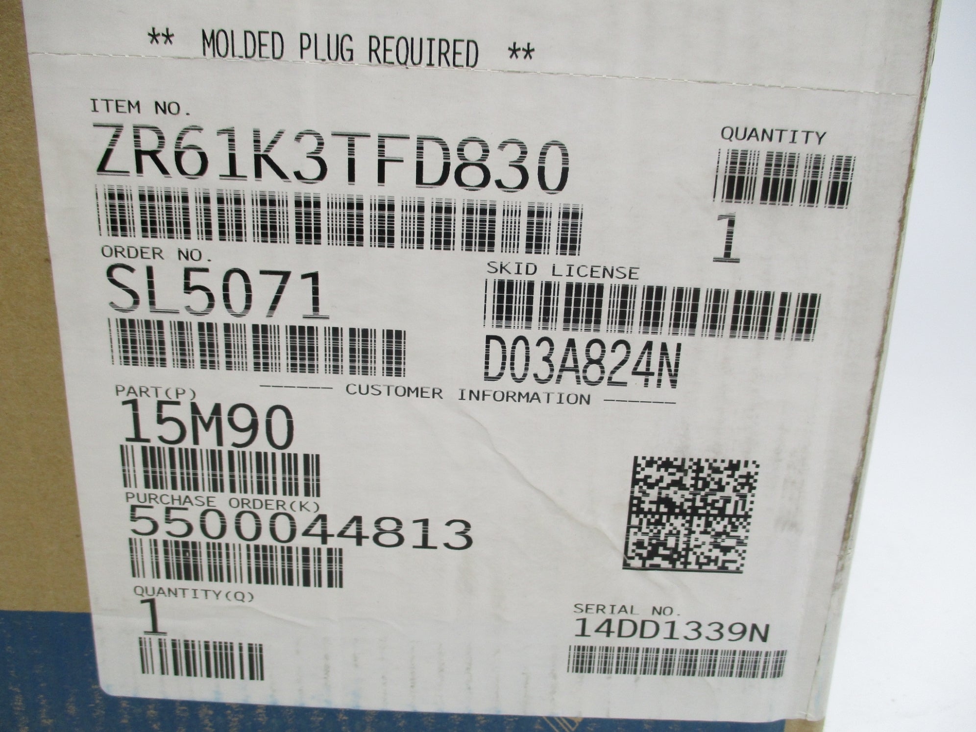 COPELAND ZR61K3TFD830 NSFS