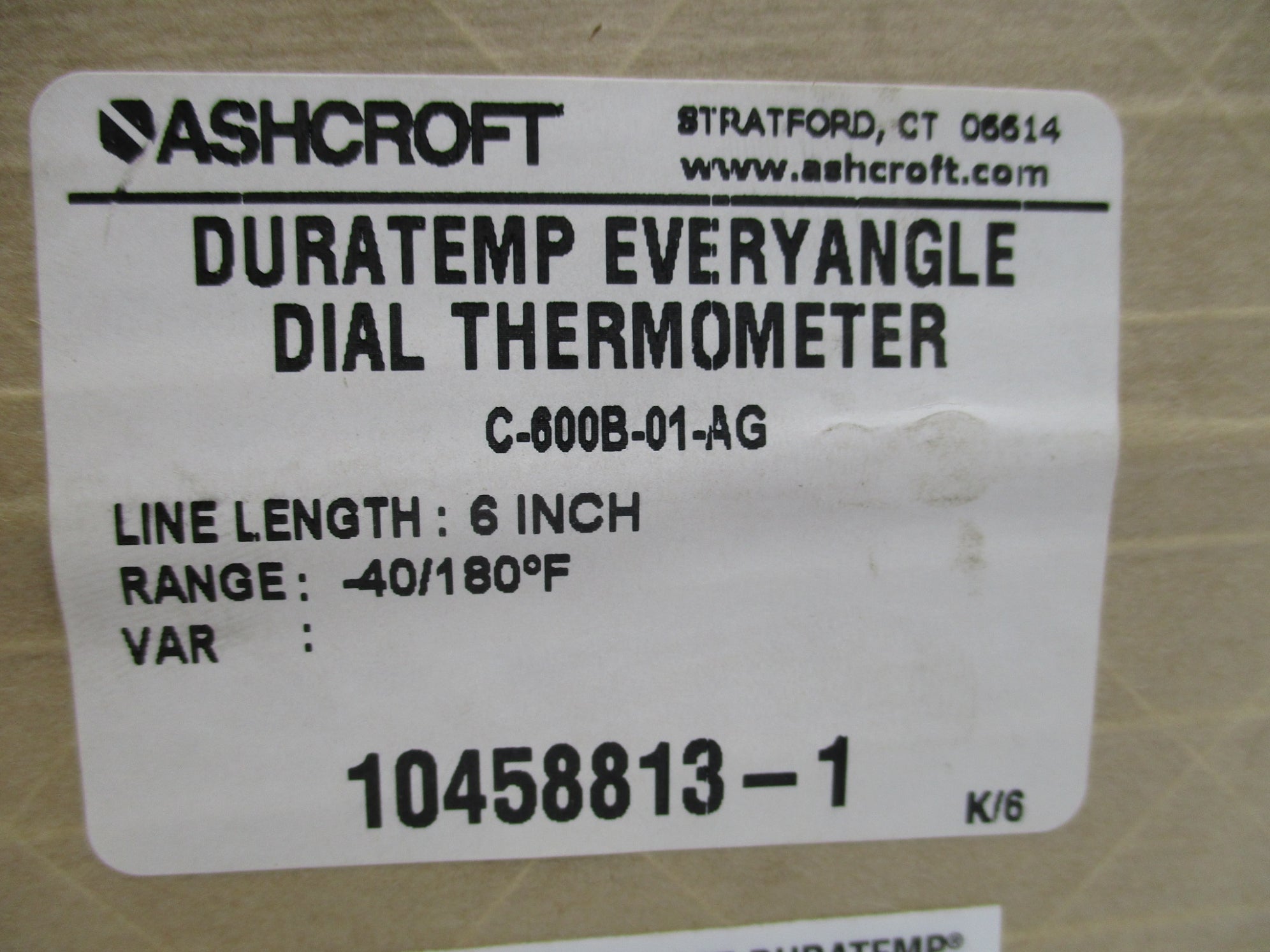 ASHCROFT C600B-01-AG NSFS