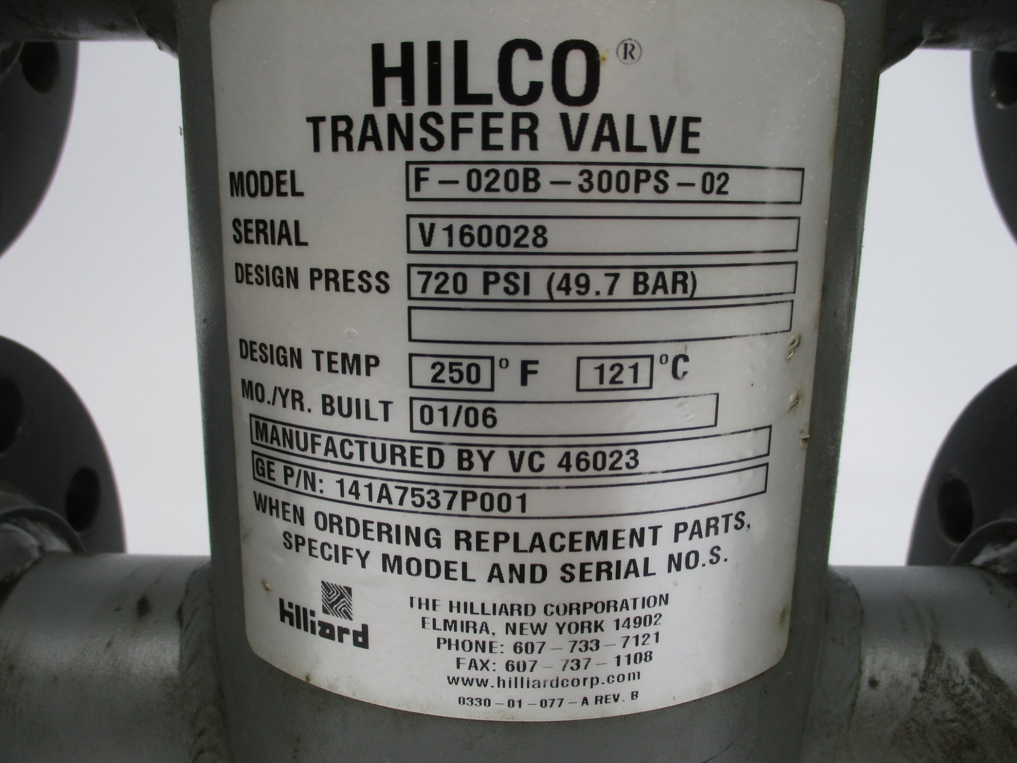HILCO F-020B-300PS-02 720PSI UNMP