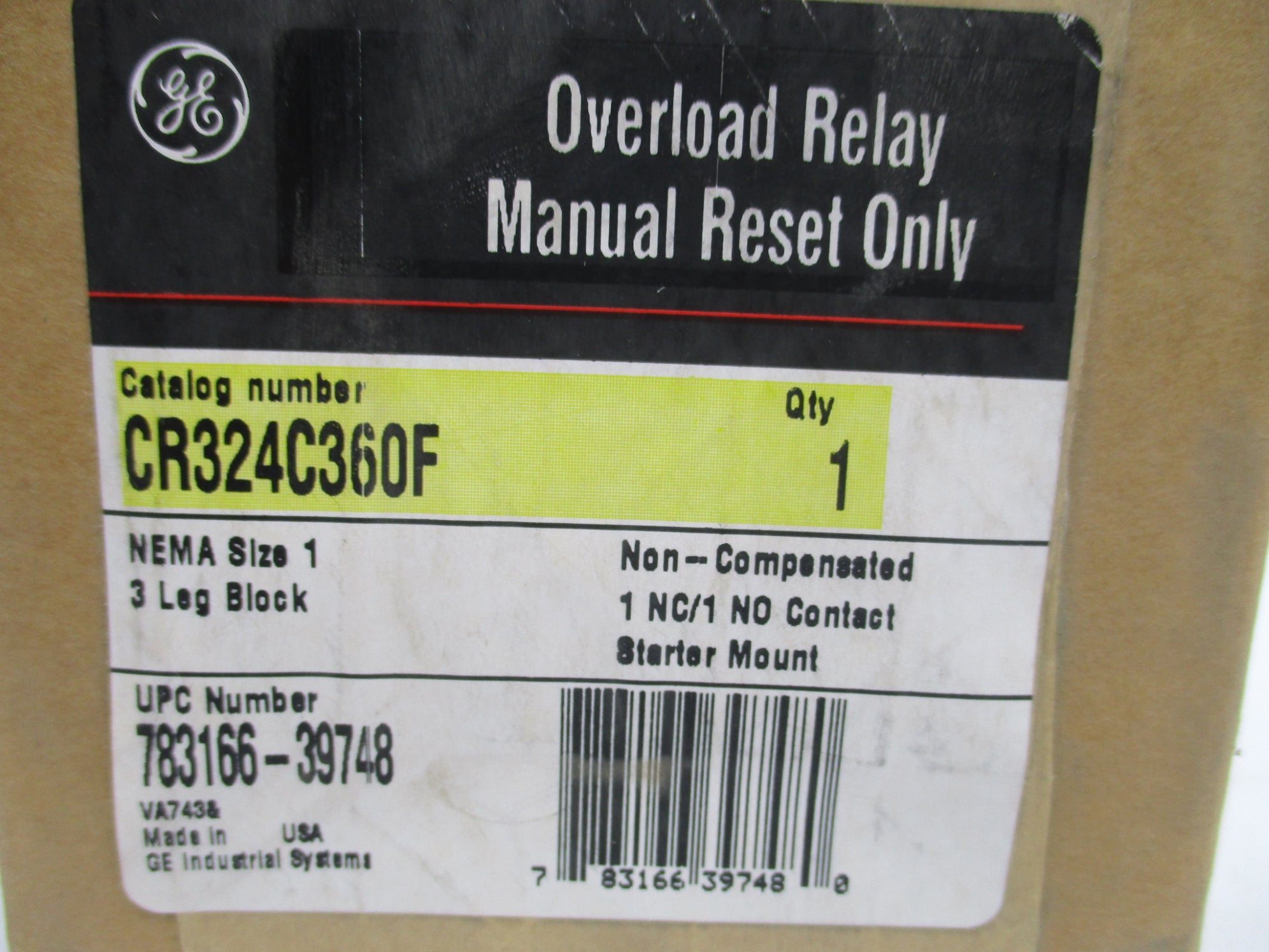 GENERAL ELECTRIC CR324C360F NSFS